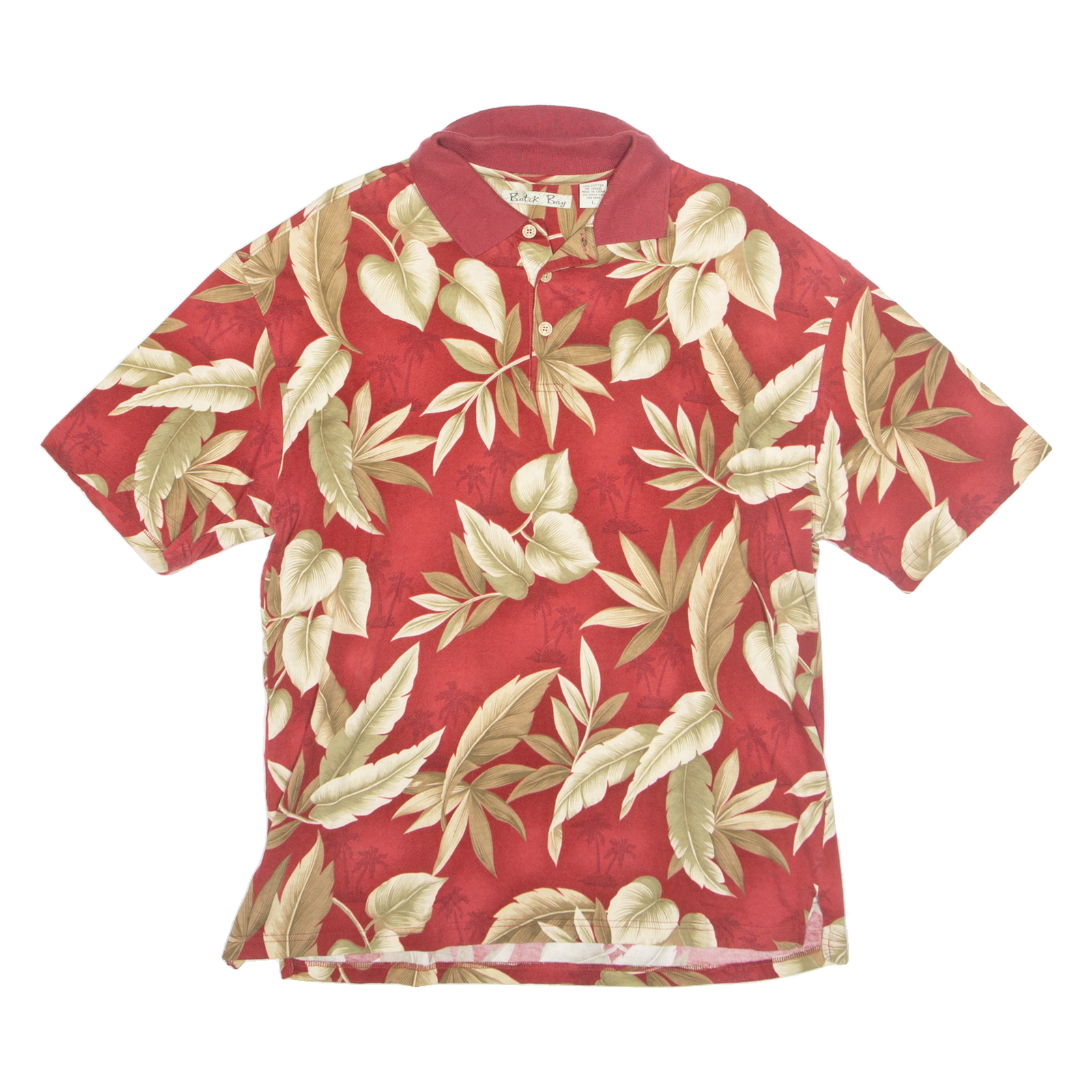 BATIK BAY Mens Polo Shirt Red Floral L Refurbished - N/A refurbished available on Cerqular