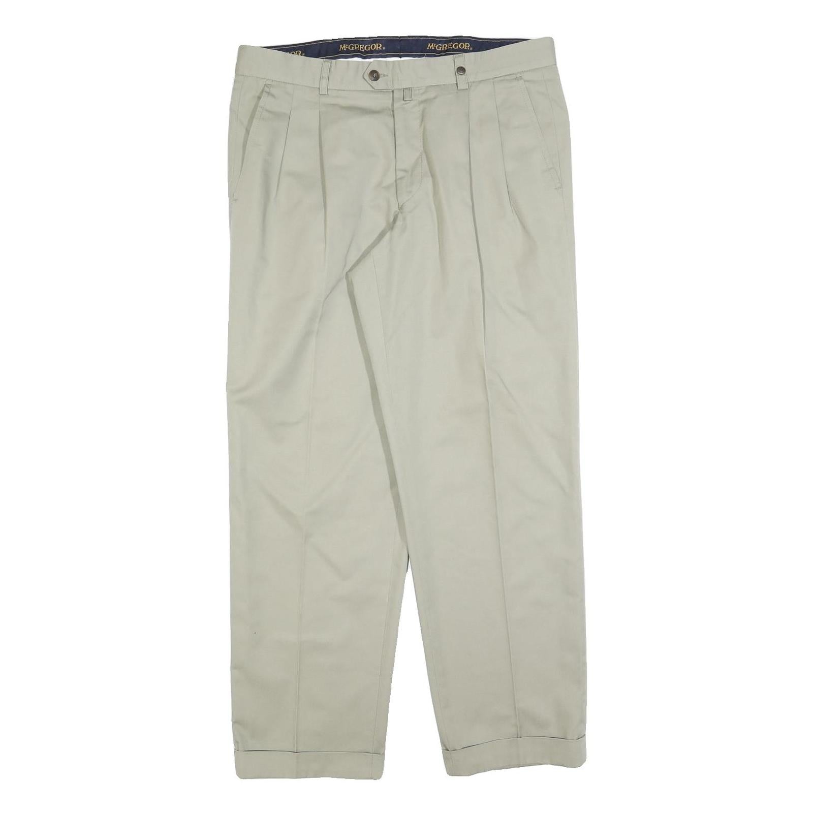 MCGREGOR Mens Cotton Blend Beige Regular Fit Straight Leg Trousers W34 L30 Refurbished - N/A refurbished available on Cerqular