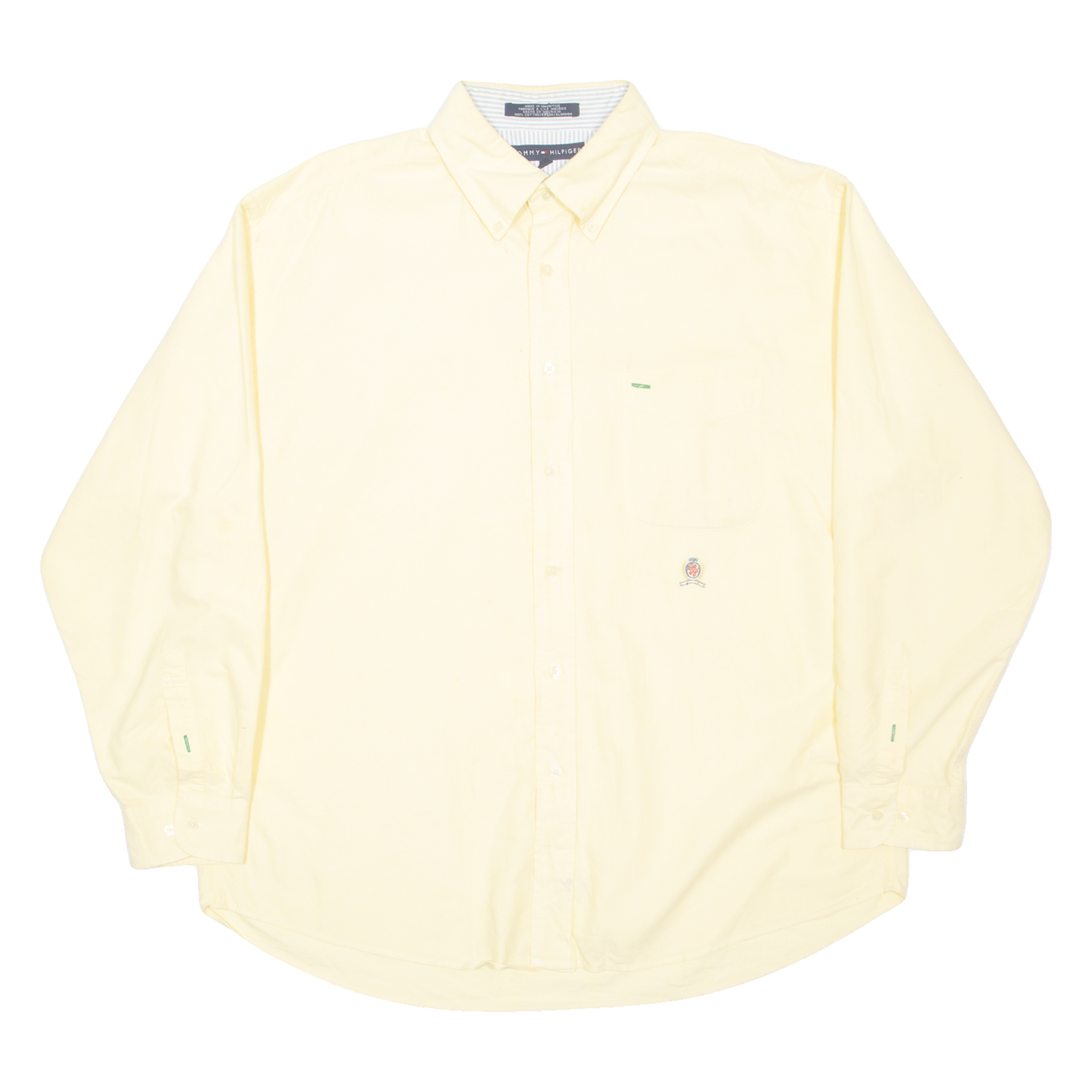 TOMMY HILFIGER Mens Plain Shirt Yellow Long Sleeve XL Refurbished - N/A refurbished available on Cerqular