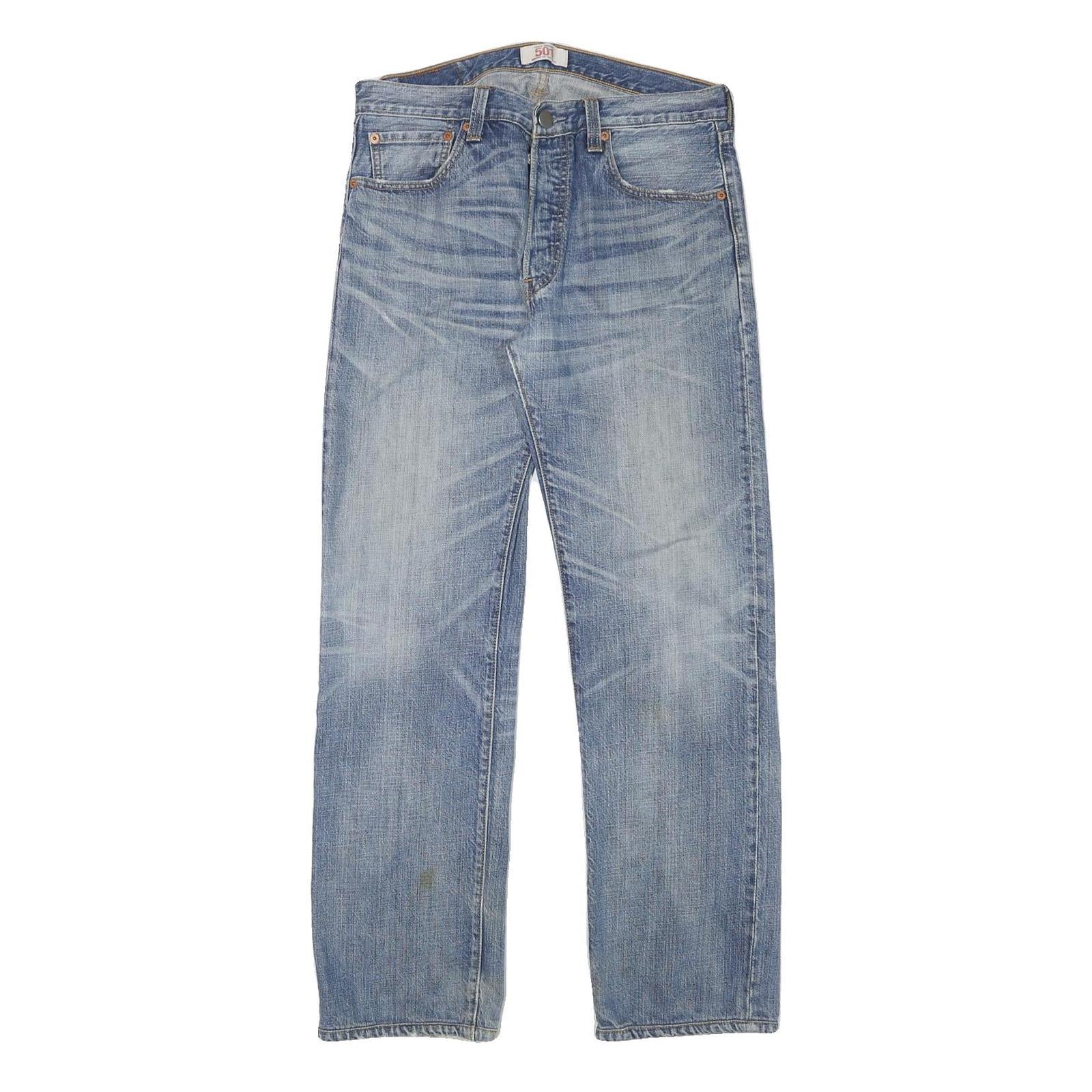 LEVI'S 501 Mens Blue Regular Straight Denim Cotton Blend Light W31 L30 Button Refurbished - N/A refurbished available on Cerqular