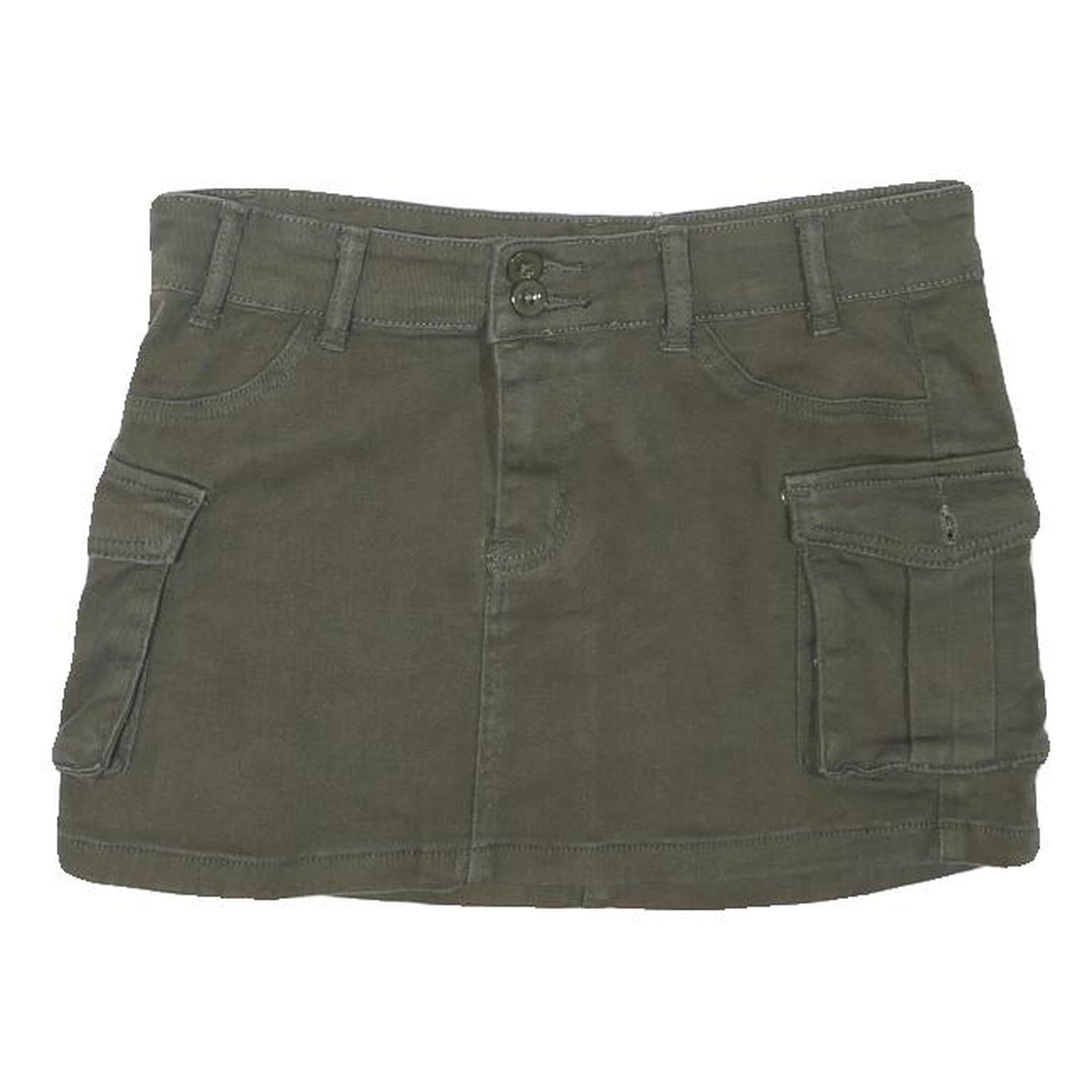 Womens Green Cargo Short Skirt Cotton Blend Woven Plain Button Closure L Pockets Refurbished - N/A refurbished available on Cerqular