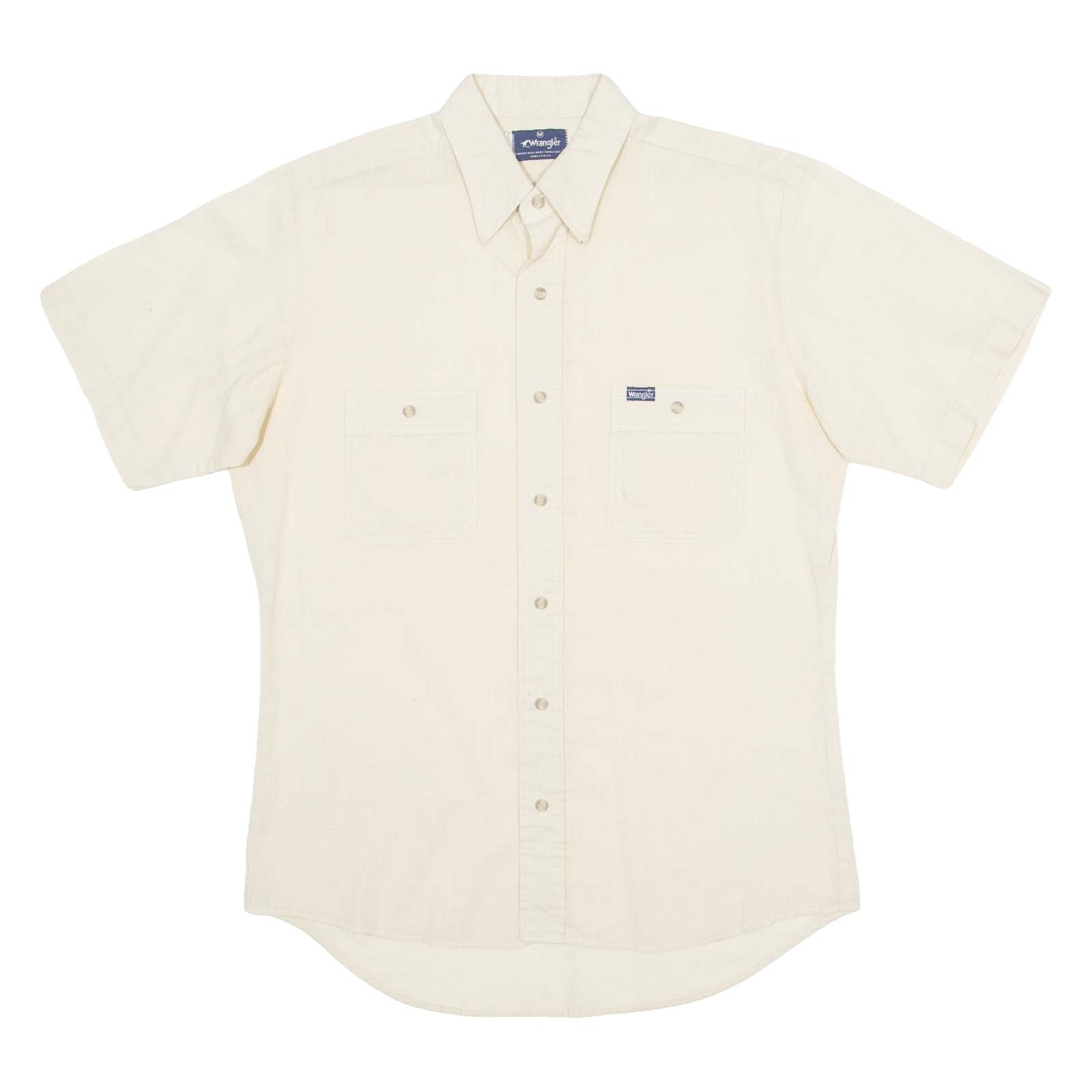 WRANGLER Mens Plain Shirt Beige M Refurbished - N/A refurbished available on Cerqular