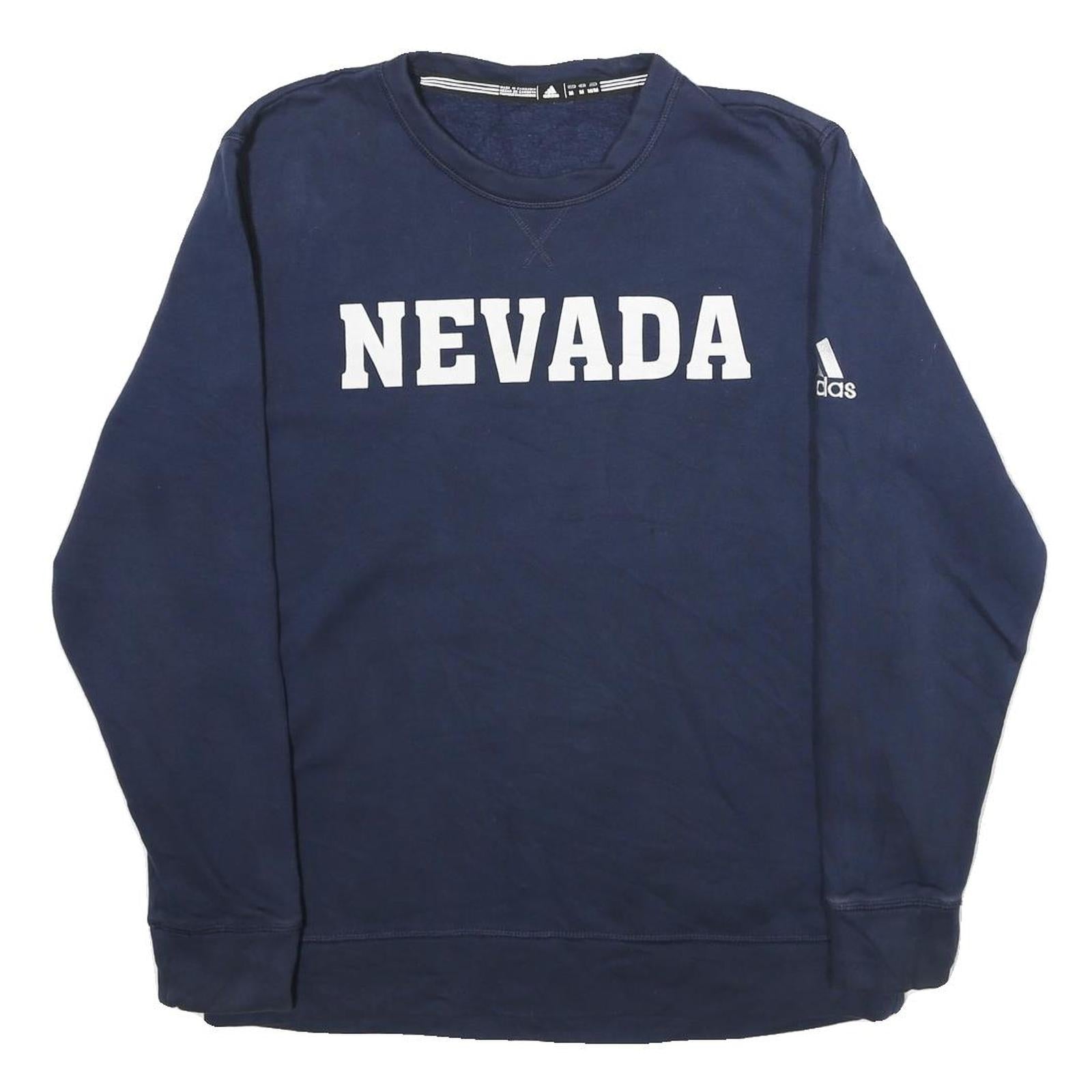 ADIDAS Mens Navy Blue Nevada Crew Neck M Sweatshirt Cotton Blend Pullover Refurbished - N/A refurbished available on Cerqular