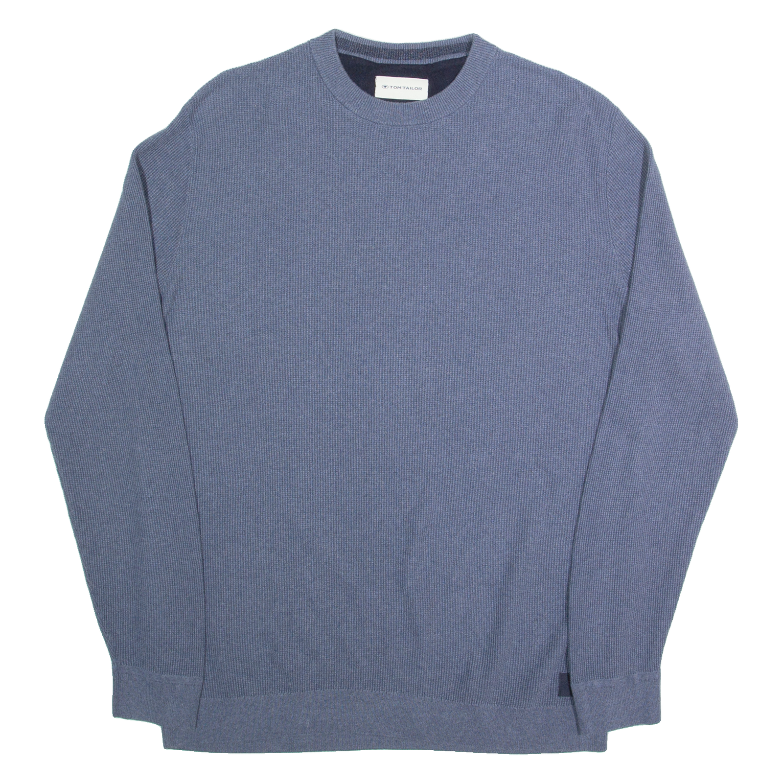 TOM TAILOR Mens Jumper Blue Waffle Knit XL Refurbished - N/A refurbished available on Cerqular