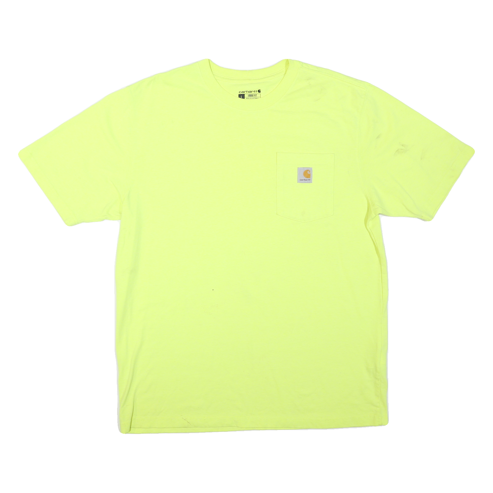 CARHARTT Mens Yellow T-Shirt L Short Sleeve Crew Neck Pocket Cotton Blend Refurbished - N/A refurbished available on Cerqular