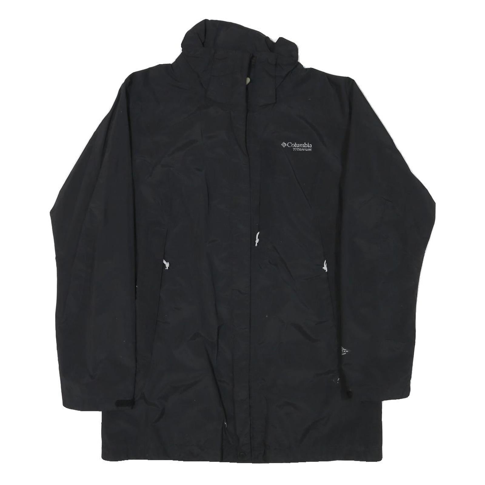 COLUMBIA Womens Black Outdoor Jacket M Polyester Blend Zip Plain Refurbished - N/A refurbished available on Cerqular