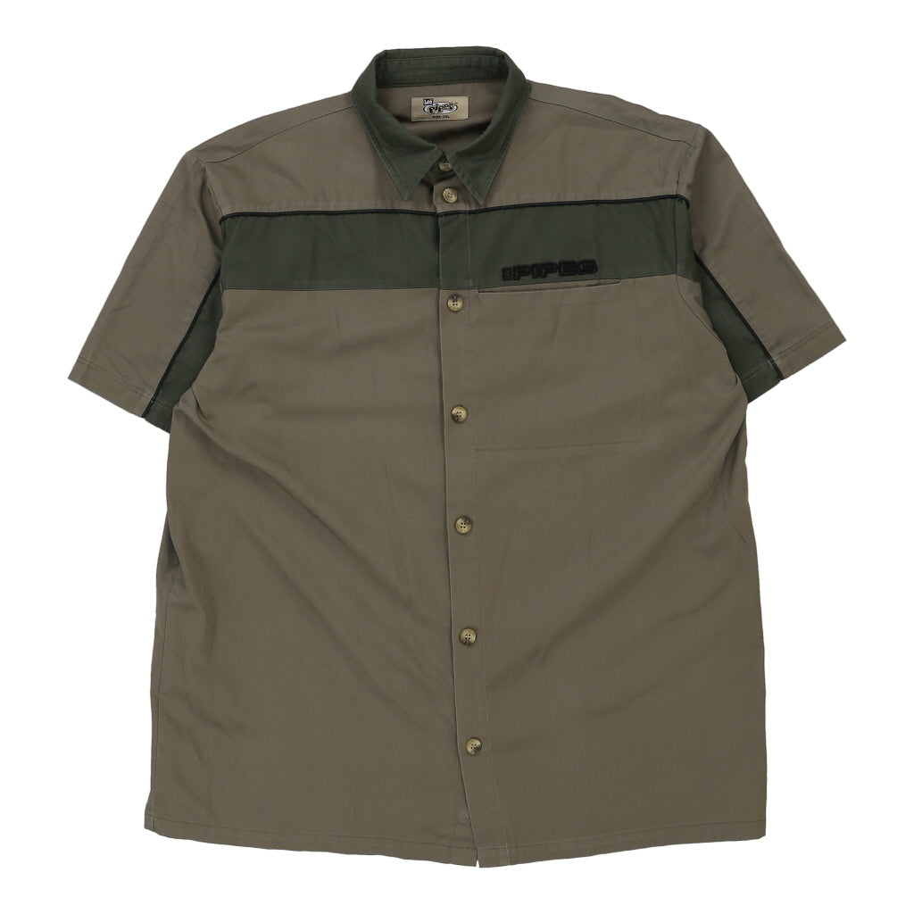 Skater Lee Short Sleeve Shirt - 2XL Khaki Cotton Refurbished - Thrifted (note: this is a term often used to describe second- refurbished available on Cerqular