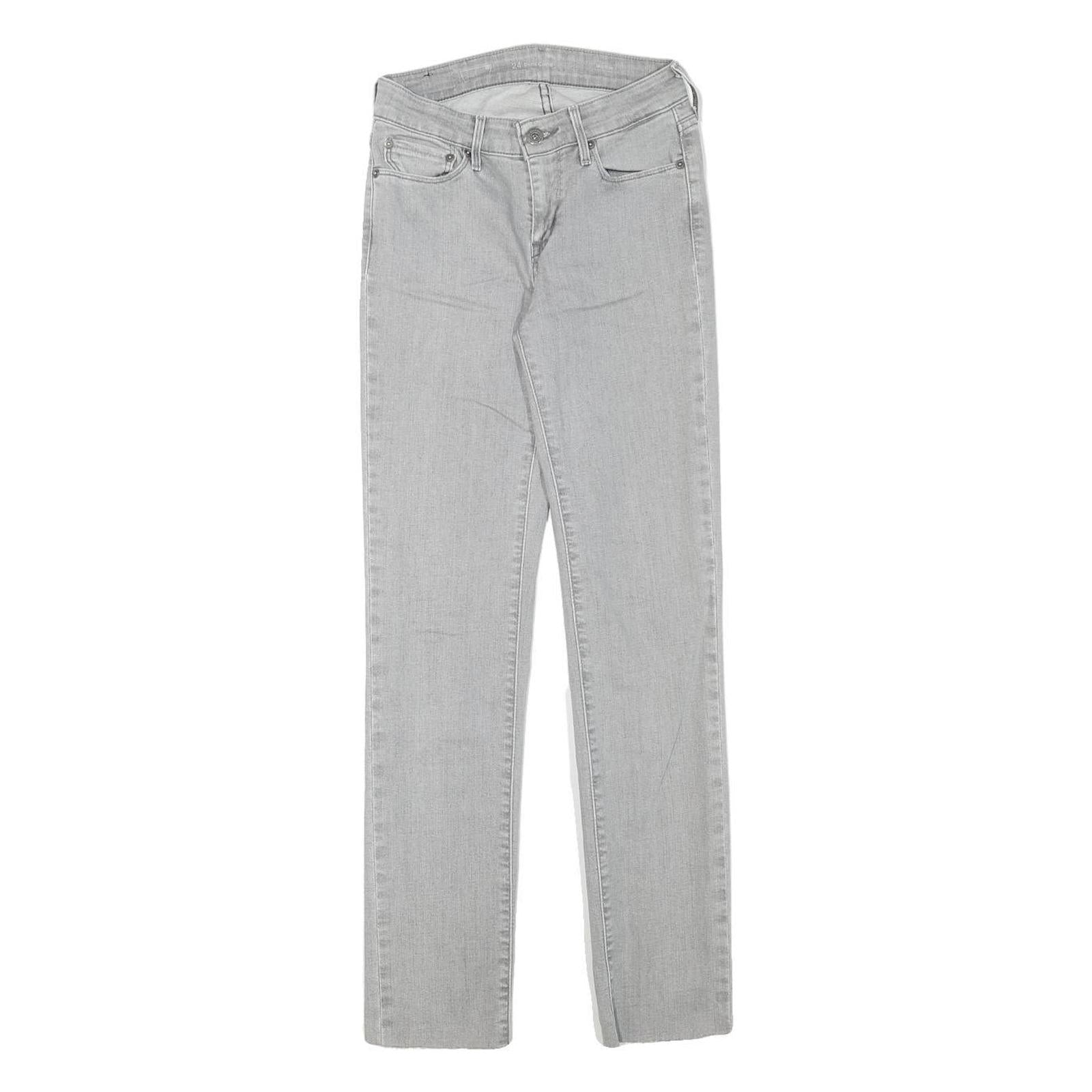 LEVI'S Womens Slim Light Grey Denim Jeans W24 L28 Classic Zip Closure Refurbished - N/A refurbished available on Cerqular