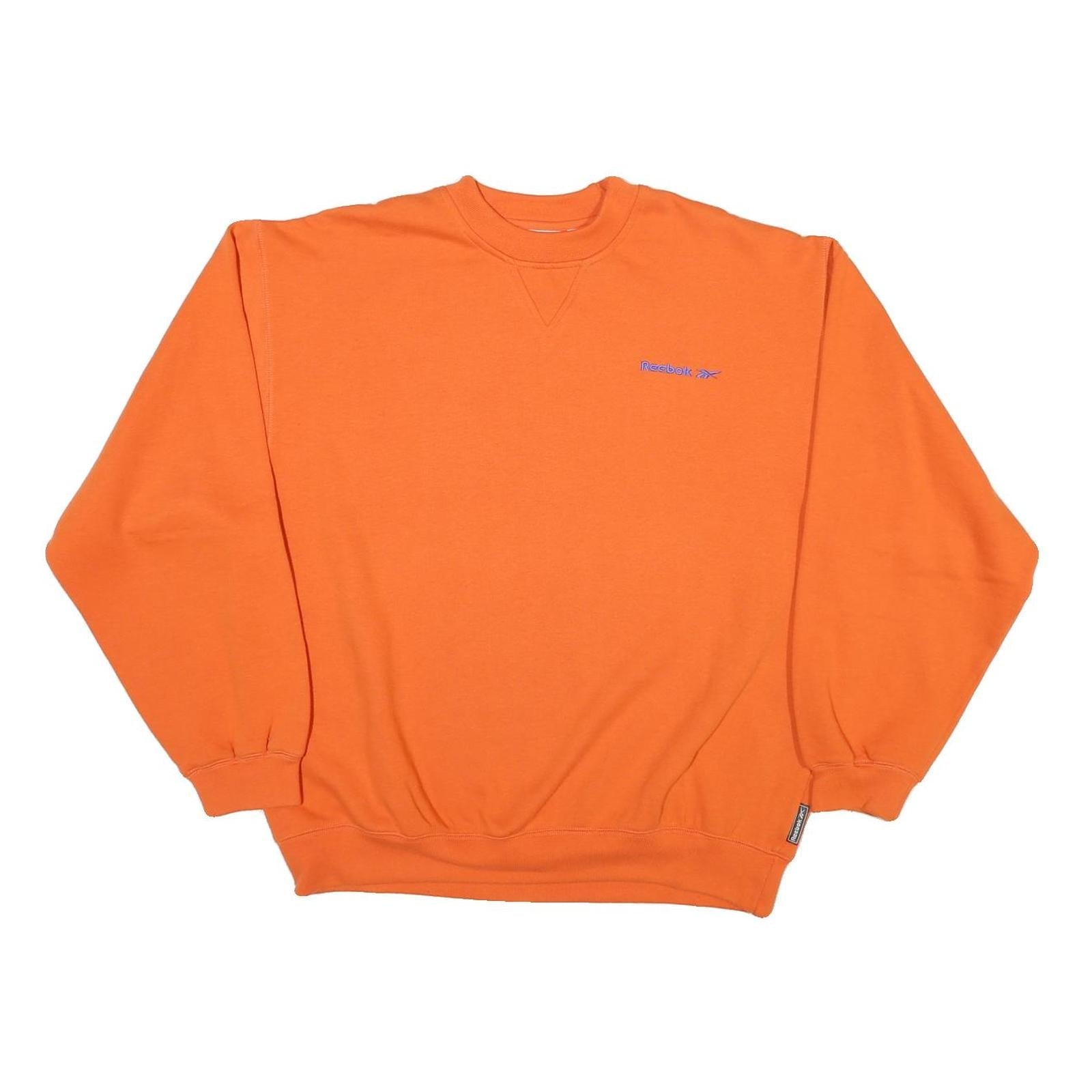 REEBOK Mens Orange Cotton Blend Crew Neck M Sweatshirt Classic Logo Casual Refurbished - N/A refurbished available on Cerqular
