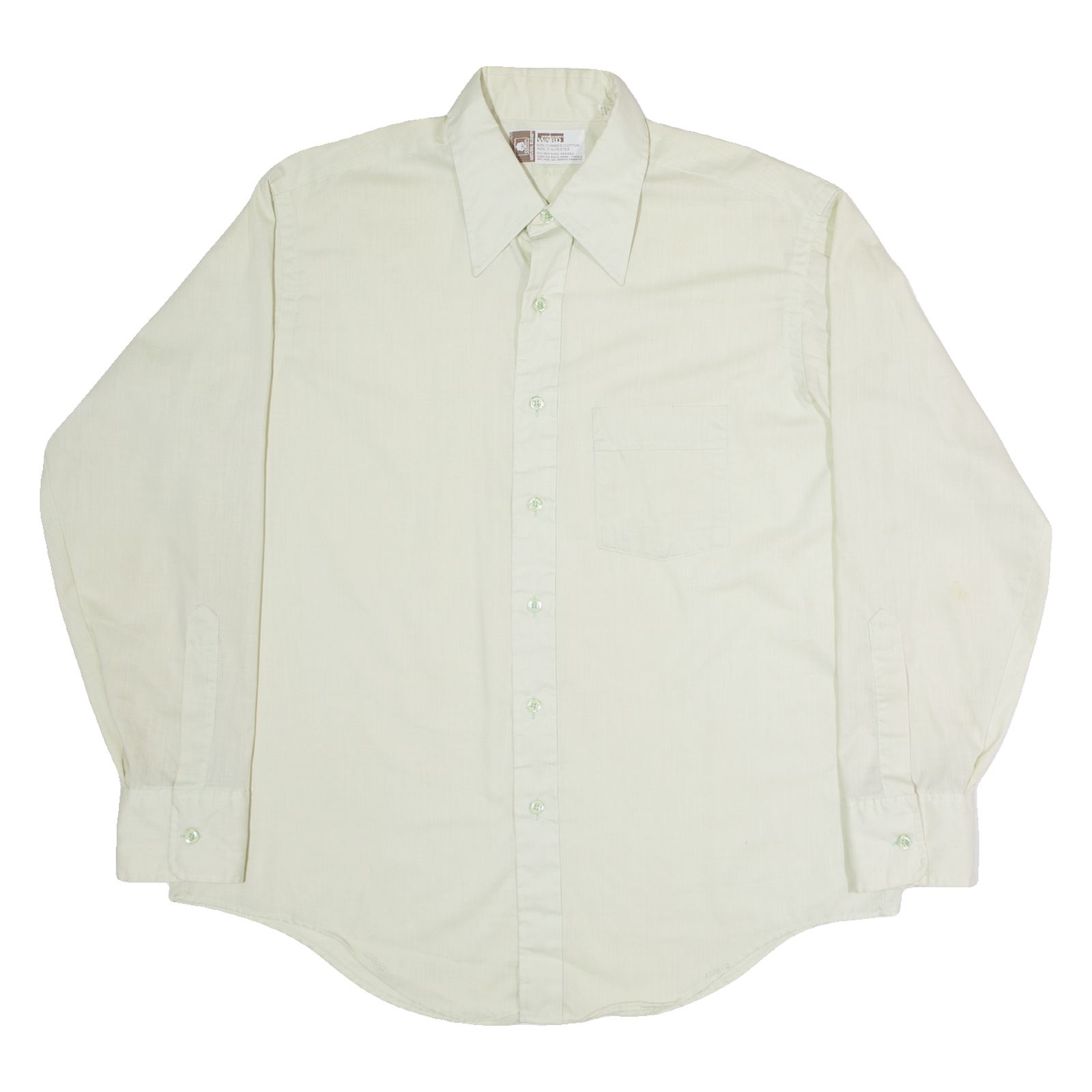 WARD Mens Plain Shirt Green Long Sleeve L Refurbished - N/A refurbished available on Cerqular
