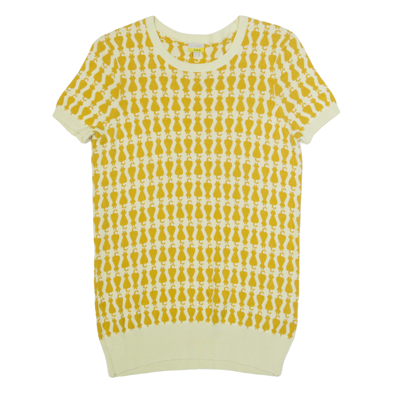 HOBBS LONDON Cat Design Womens Printed Top Gold S Refurbished - N/A refurbished available on Cerqular