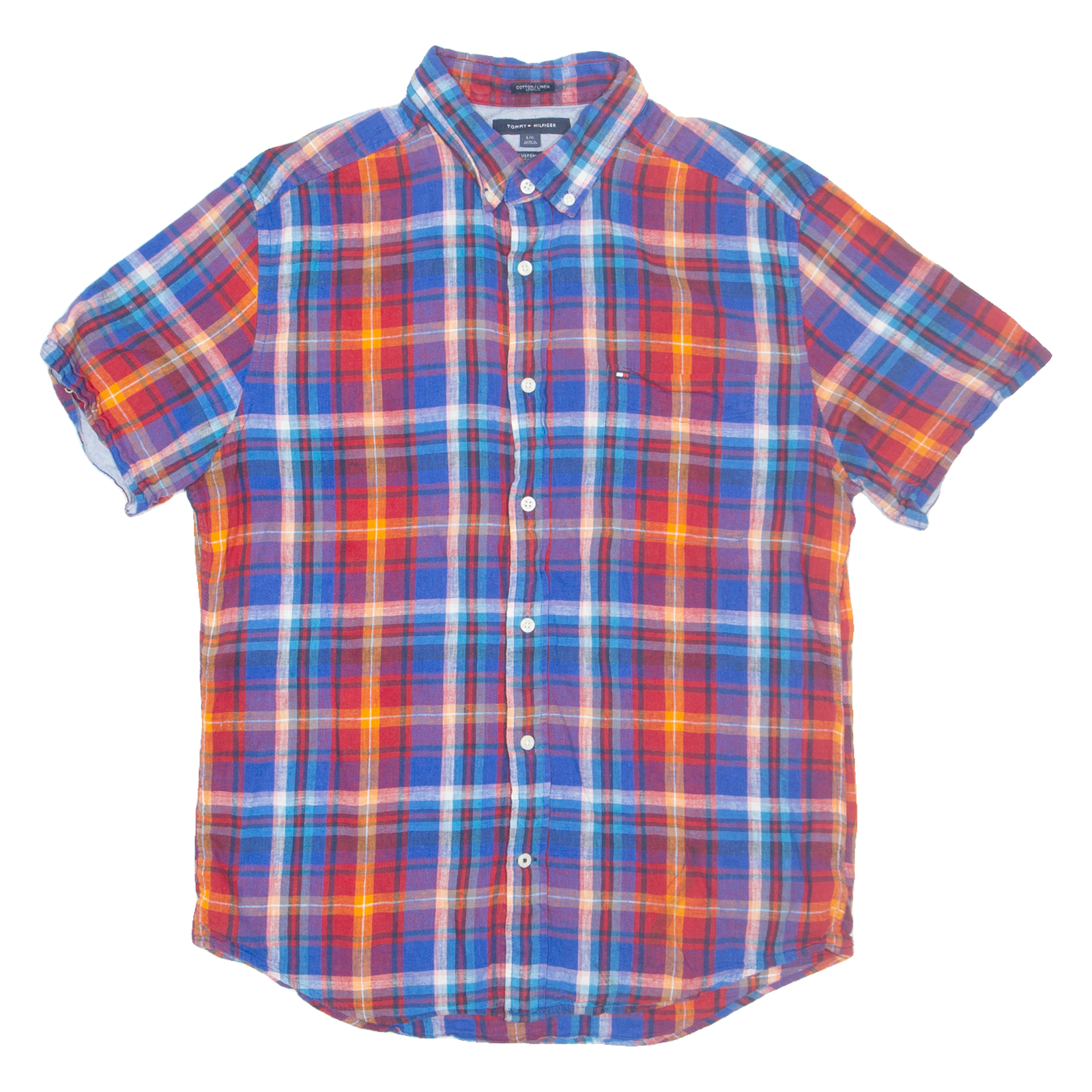 TOMMY HILFIGER Mens Shirt Blue Check L Refurbished - N/A refurbished available on Cerqular