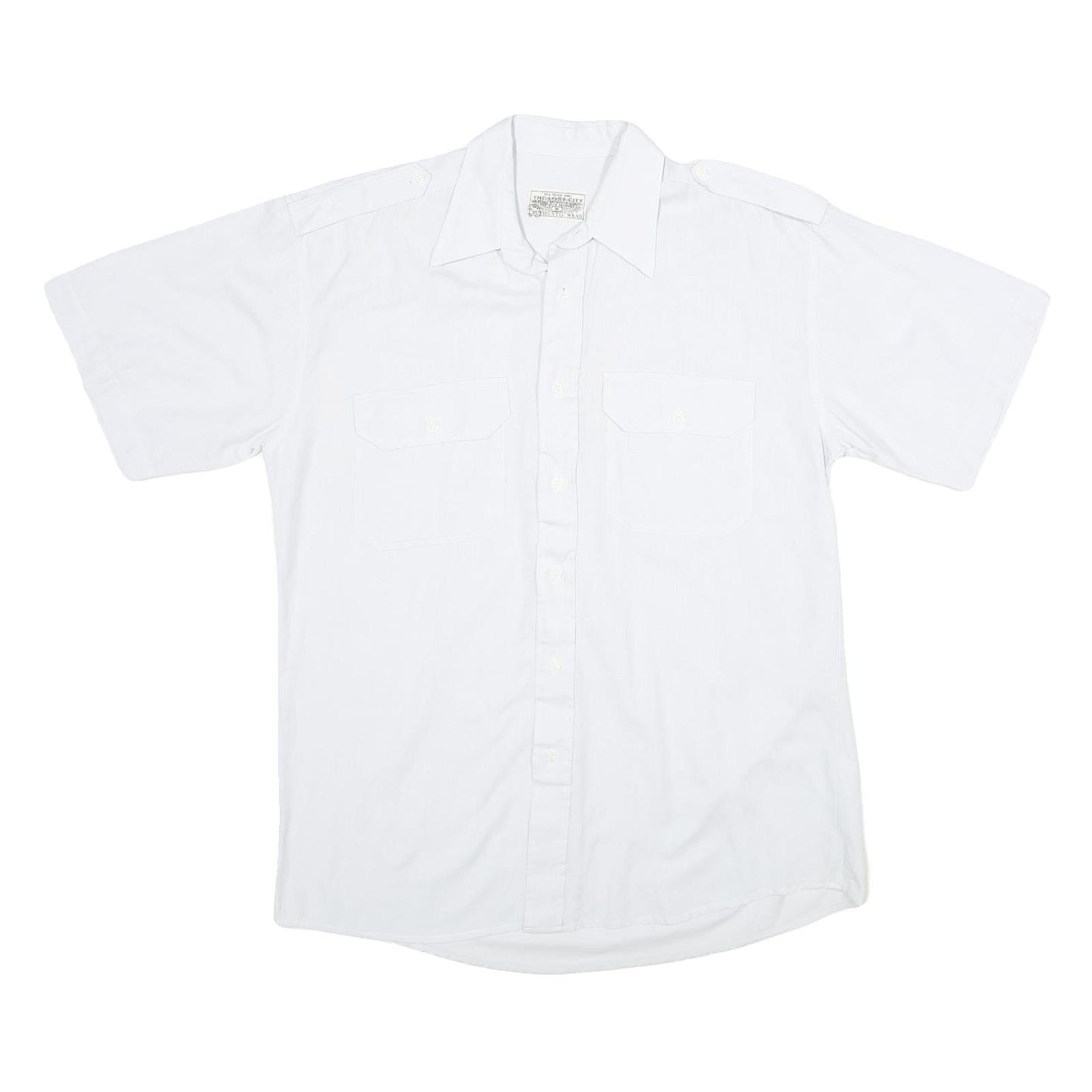 THE LOST CITY Mens White Casual Shirt M Cotton Blend Short Sleeve Button Front Refurbished - N/A refurbished available on Cerqular