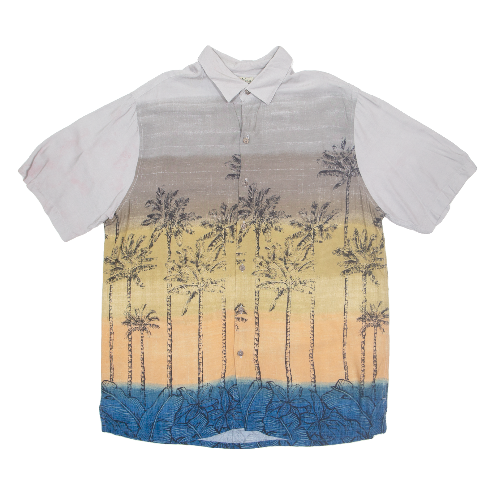 BATIK BAY Mens Hawaiian Shirt Grey Floral L Refurbished - N/A refurbished available on Cerqular