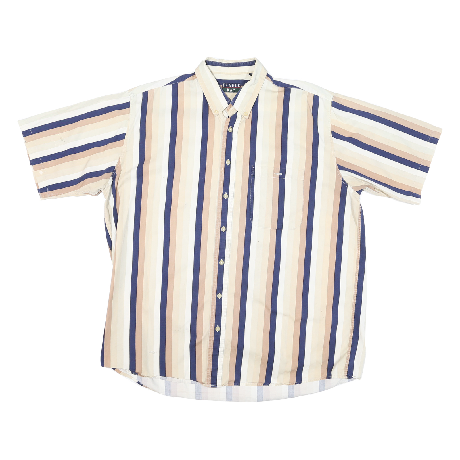 Buy TRADER BAY Mens Beige & Blue Striped Short Sleeve Shirt XL Casual Button Down Refurbished - $16.89 TRADER BAY Mens Beige & Blue Striped Short Sleeve Shirt XL Casual Button Down Refurbished - N/A refurbished available on Cerqular