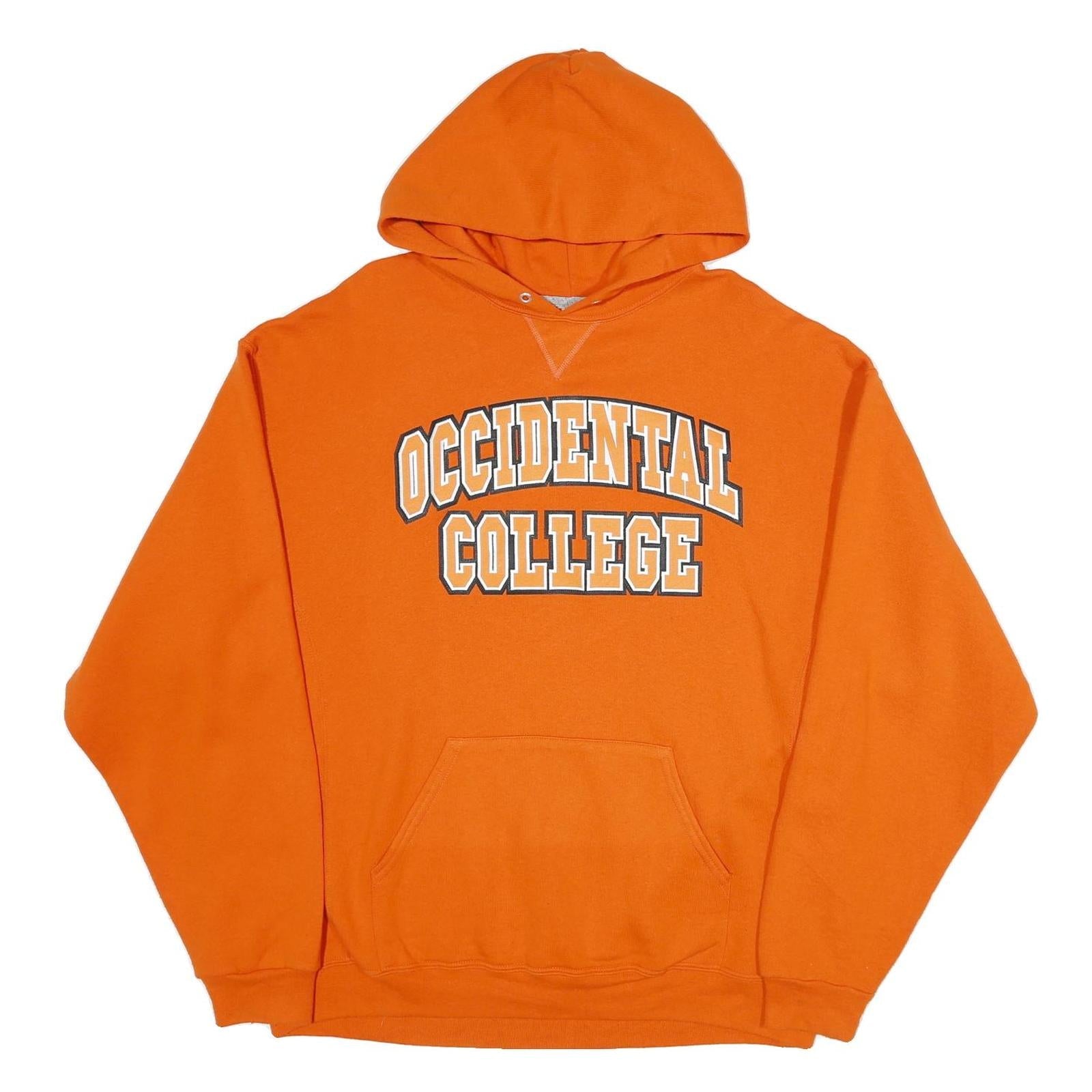 RUSSELL ATHLETIC Mens Orange Occidental College Pullover Hoodie XL Cotton Refurbished - N/A refurbished available on Cerqular