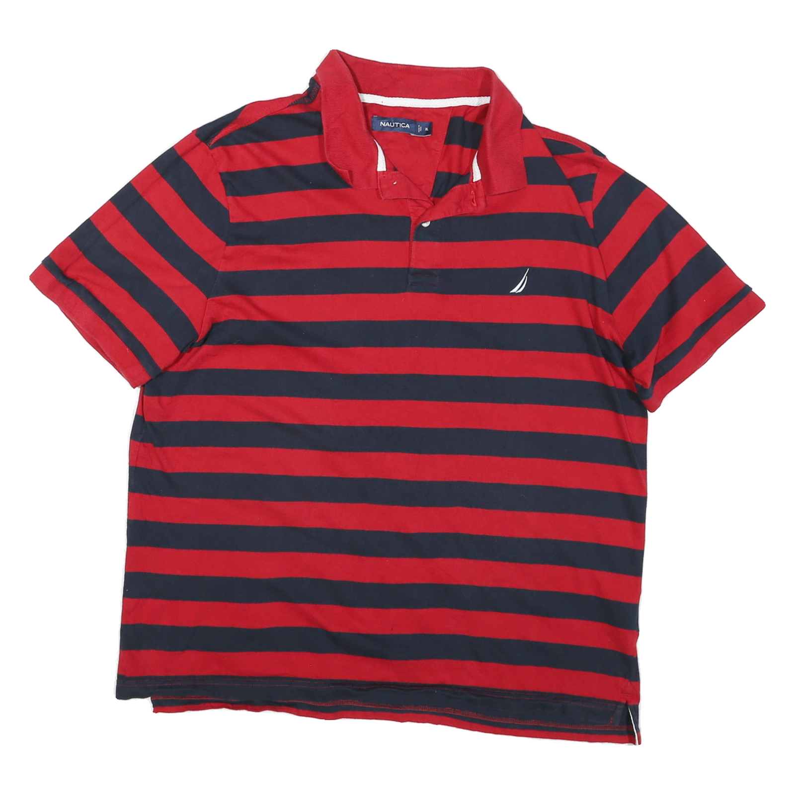 Buy NAUTICA Mens Red & Navy Striped Short Sleeve Polo Shirt XL Cotton Blend Casual Refurbished - $28.59 NAUTICA Mens Red & Navy Striped Short Sleeve Polo Shirt XL Cotton Blend Casual Refurbished - N/A refurbished available on Cerqular