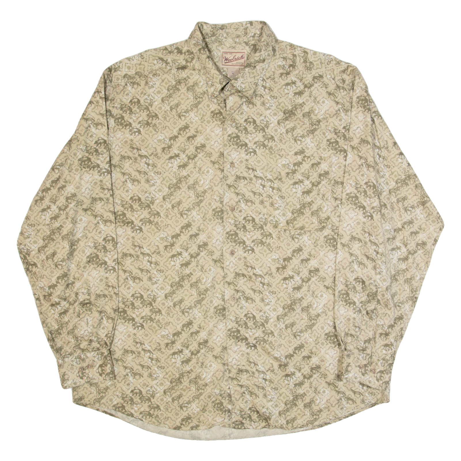 WOOLRICH Mens Shirt Grey Crazy Pattern Long Sleeve XL Refurbished - N/A refurbished available on Cerqular