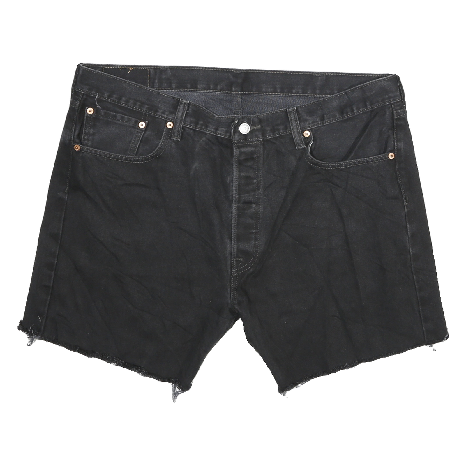 LEVI'S Mens Black Denim Cut-Off Shorts 2XL W38 Raw Hem Casual Cotton Refurbished - N/A refurbished available on Cerqular