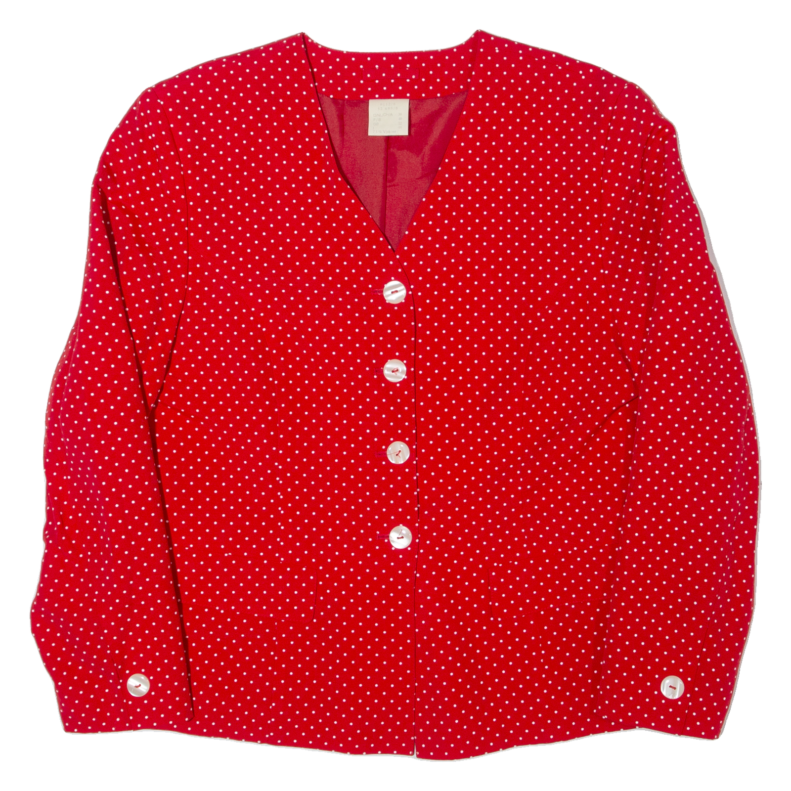 Womens Blazer Jacket Red 90s Polka Dot M Refurbished - N/A refurbished available on Cerqular