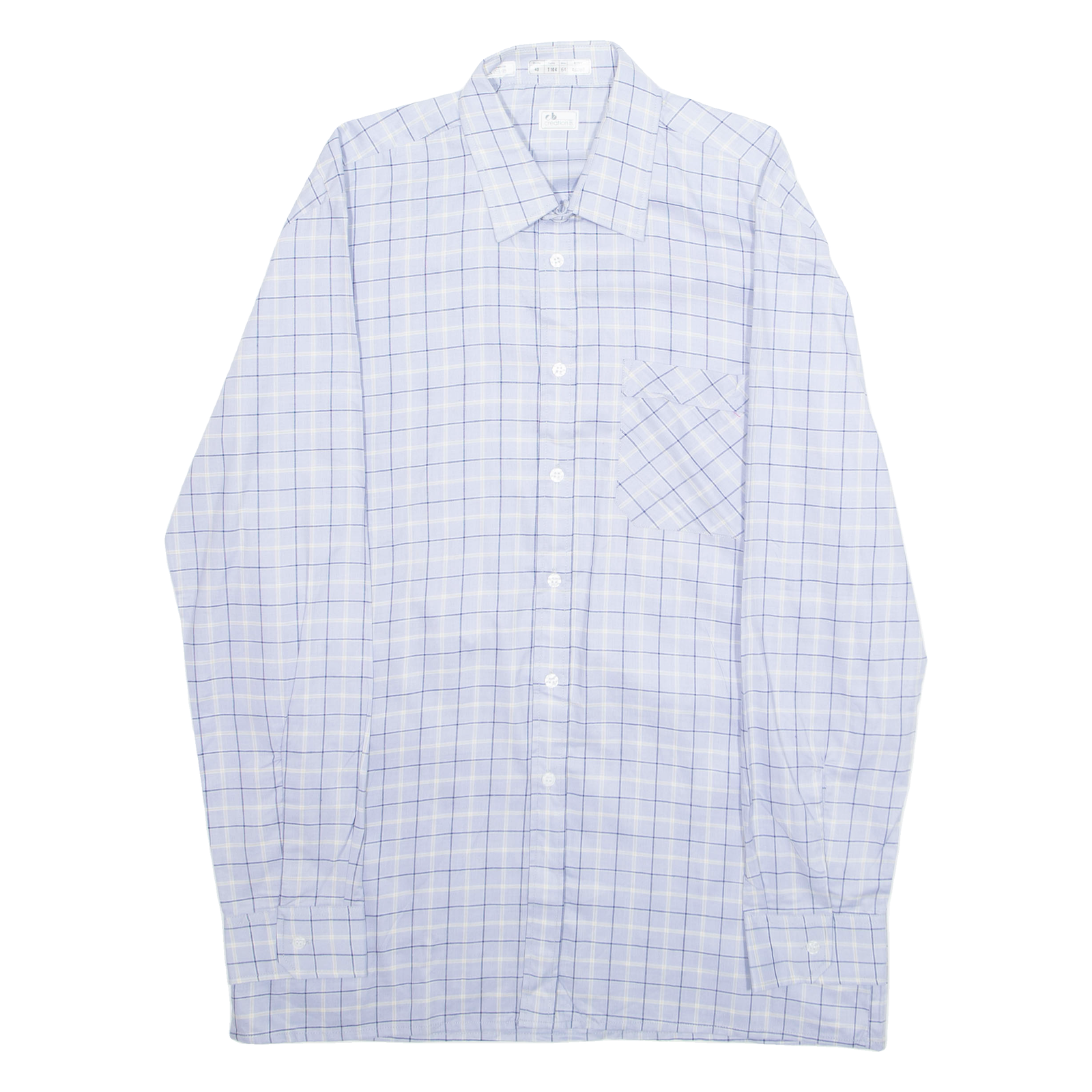 CREATION B Mens Shirt Blue Check Long Sleeve L Refurbished - N/A refurbished available on Cerqular