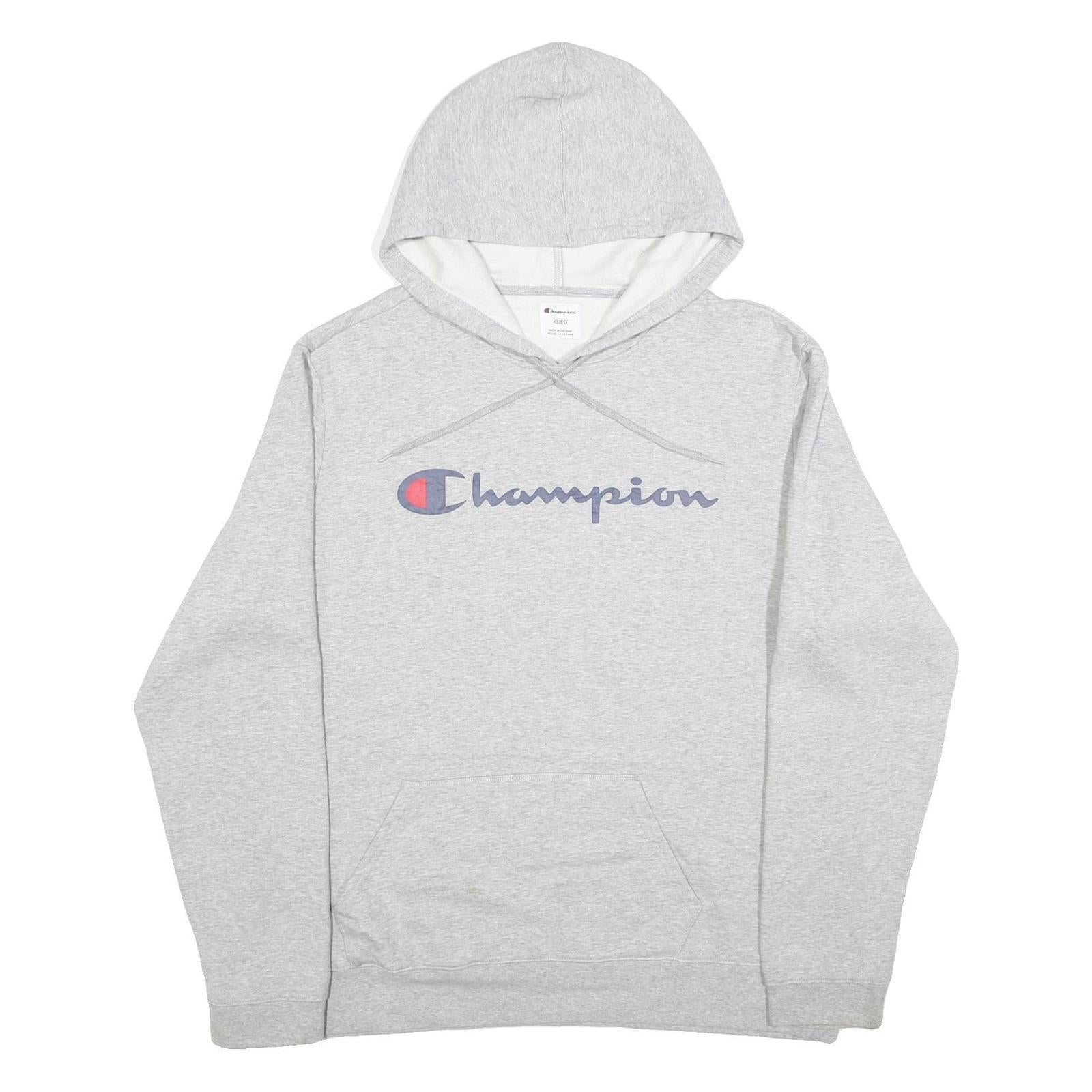 CHAMPION Mens Grey Pullover Hoodie XL Cotton Blend Casual Sportswear Sweatshirt Refurbished - N/A refurbished available on Cerqular