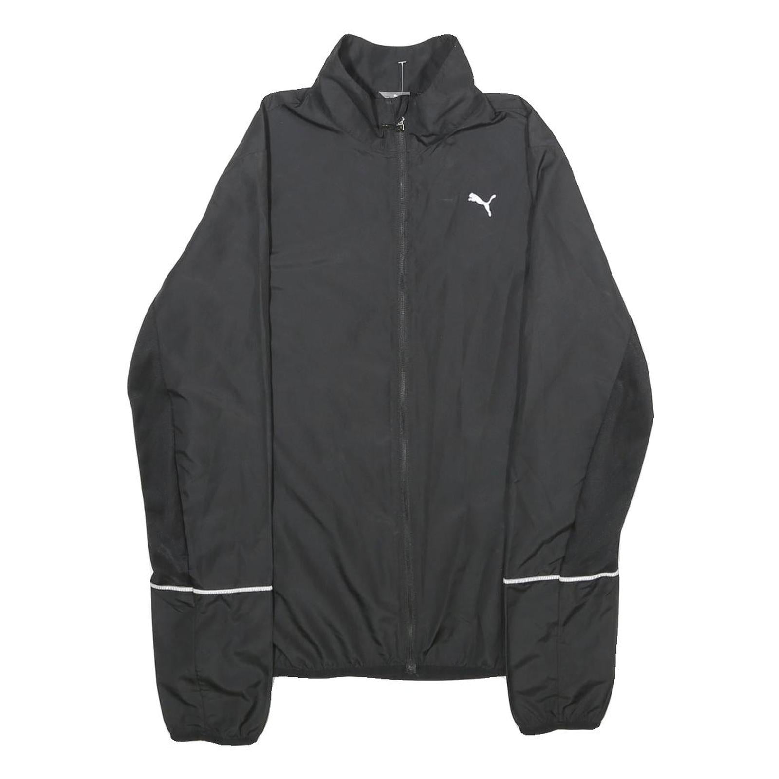 PUMA Womens Black Zip Jacket UK 12 Polyester Plain Lightweight Sportswear Refurbished - N/A refurbished available on Cerqular