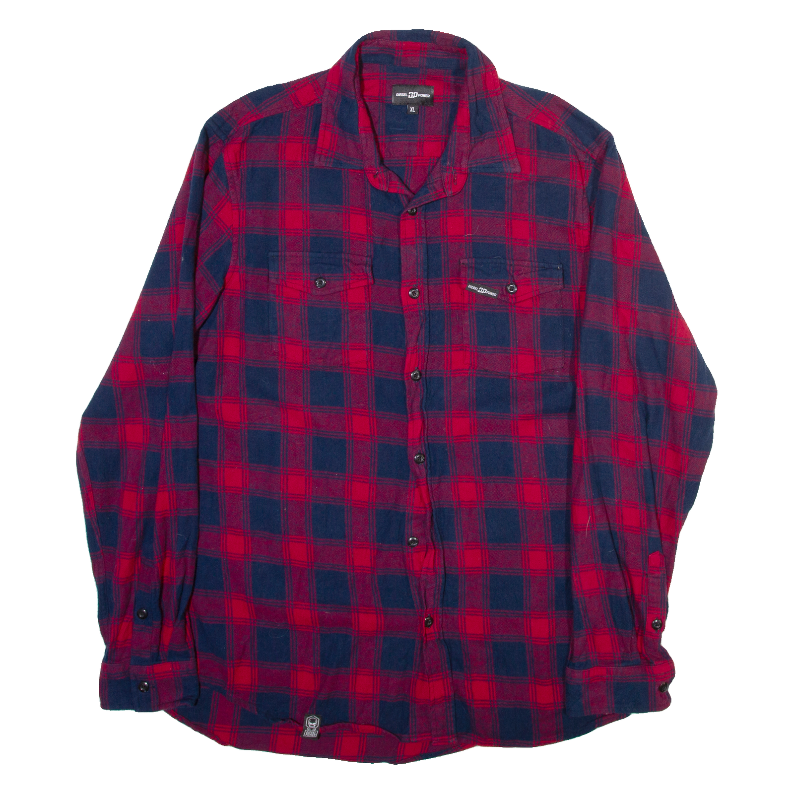 DIESEL Mens Shirt Red Check Long Sleeve XL Refurbished - N/A refurbished available on Cerqular