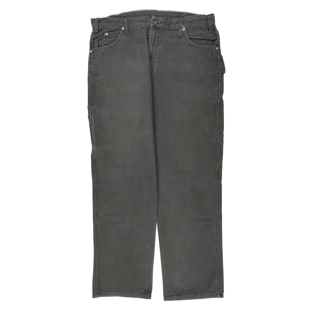 Dickies Carpenter Trousers - 37W 33L Grey Cotton Refurbished - Thrifted (note: this is a term often used to describe second- refurbished available on Cerqular