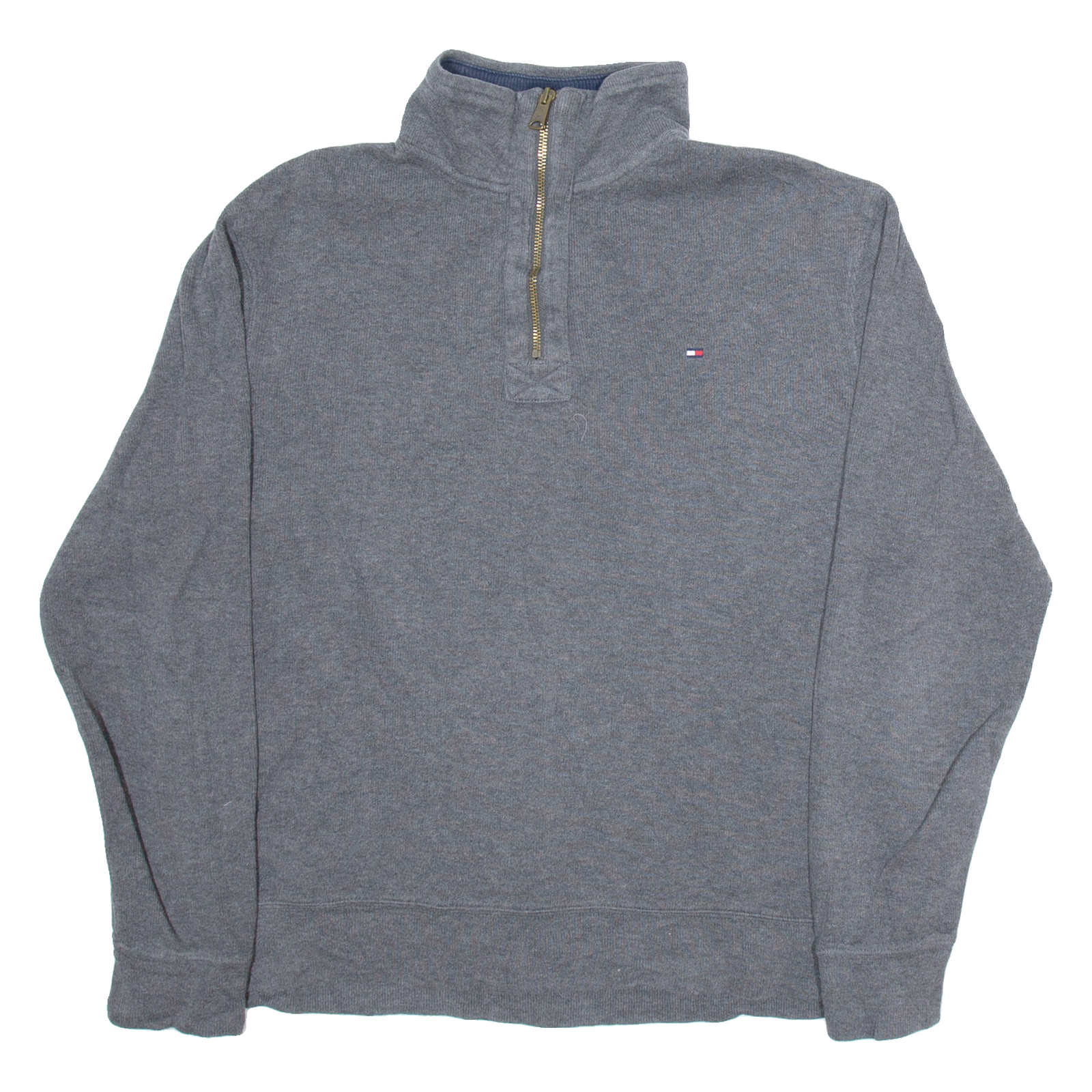 TOMMY HILFIGER Mens Jumper Grey 1/4 Zip Tight Knit M Refurbished - N/A refurbished available on Cerqular