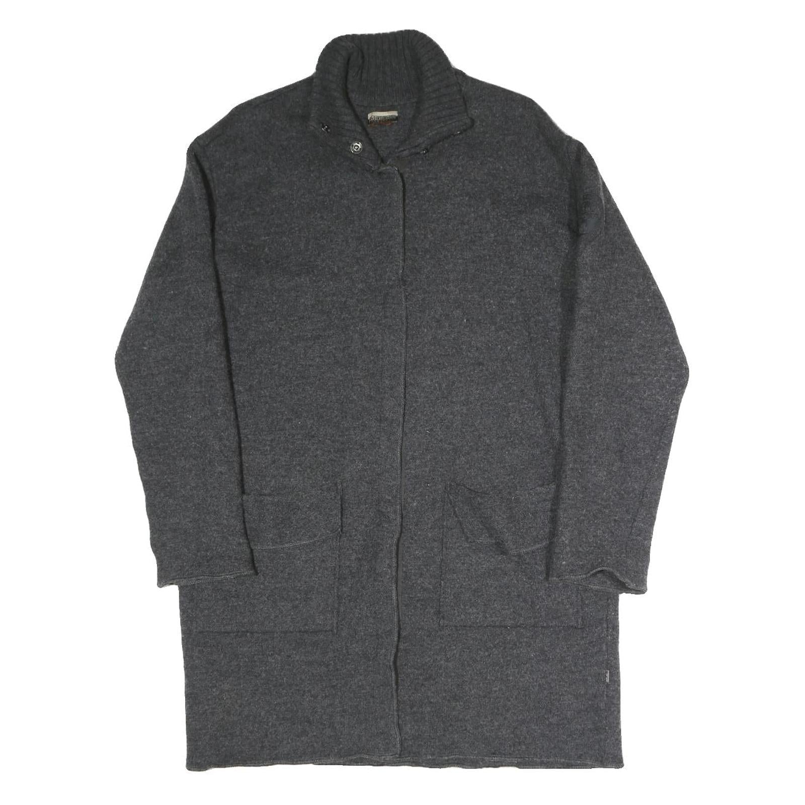 NAPAPIJRI Womens Grey Plain Pullover Crew Neck Basic Knit S Cotton Blend Sweater Refurbished - N/A refurbished available on Cerqular