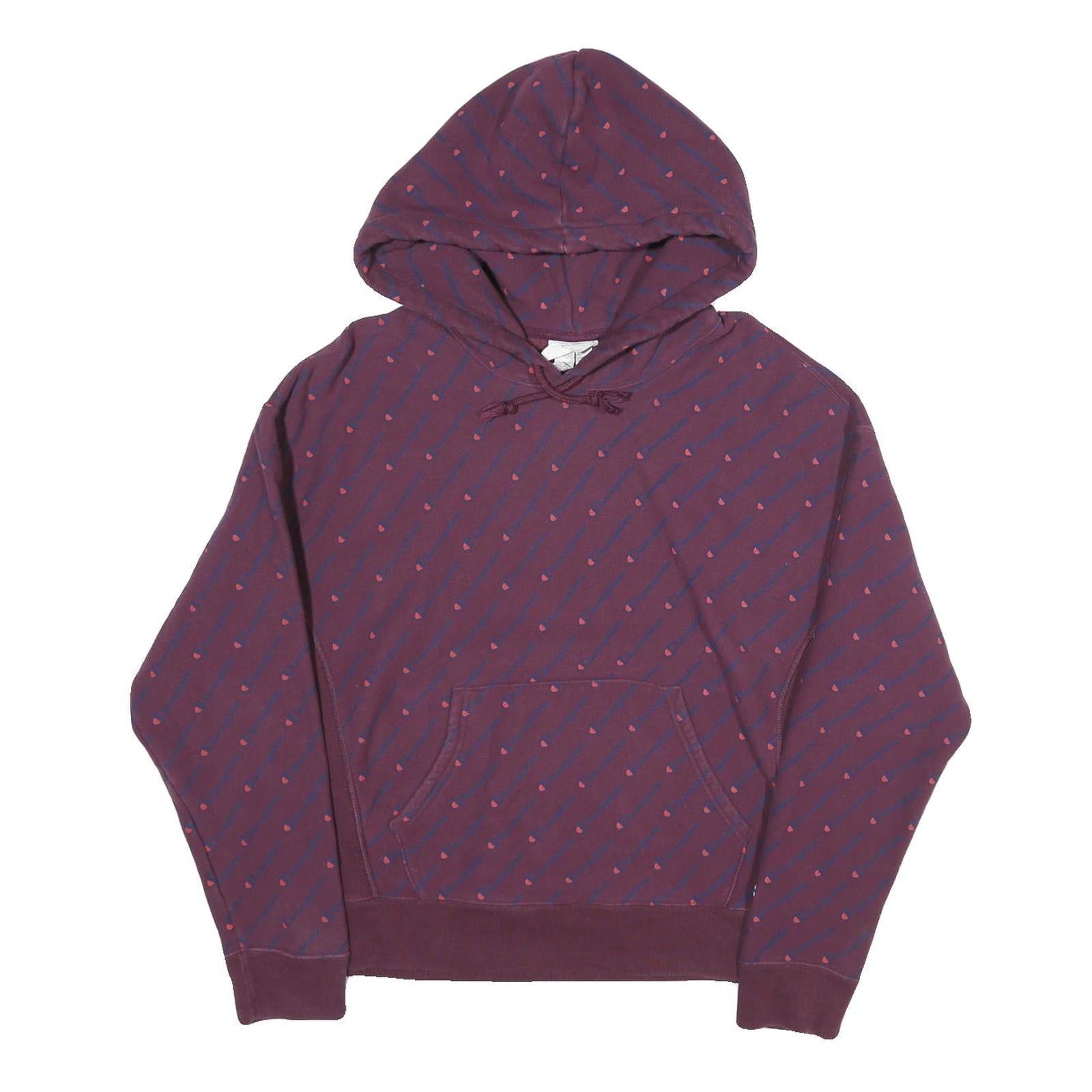 CHAMPION REVERSE WEAVE Mens Maroon & Pink Hoodie L Cotton Pullover Patterned Refurbished - N/A refurbished available on Cerqular