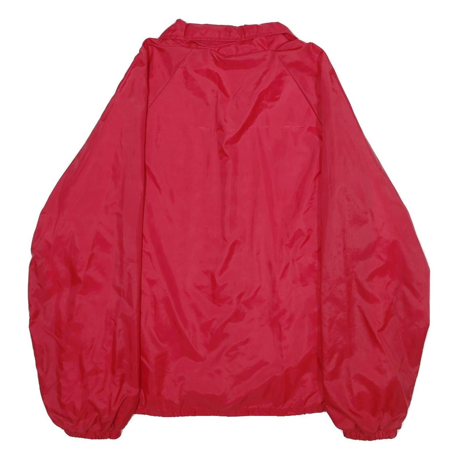 AUBURN SPORTSWEAR Mens Red Nylon Coach Jacket L Button Closure Plain Lightweight Refurbished - N/A refurbished available on Cerqular