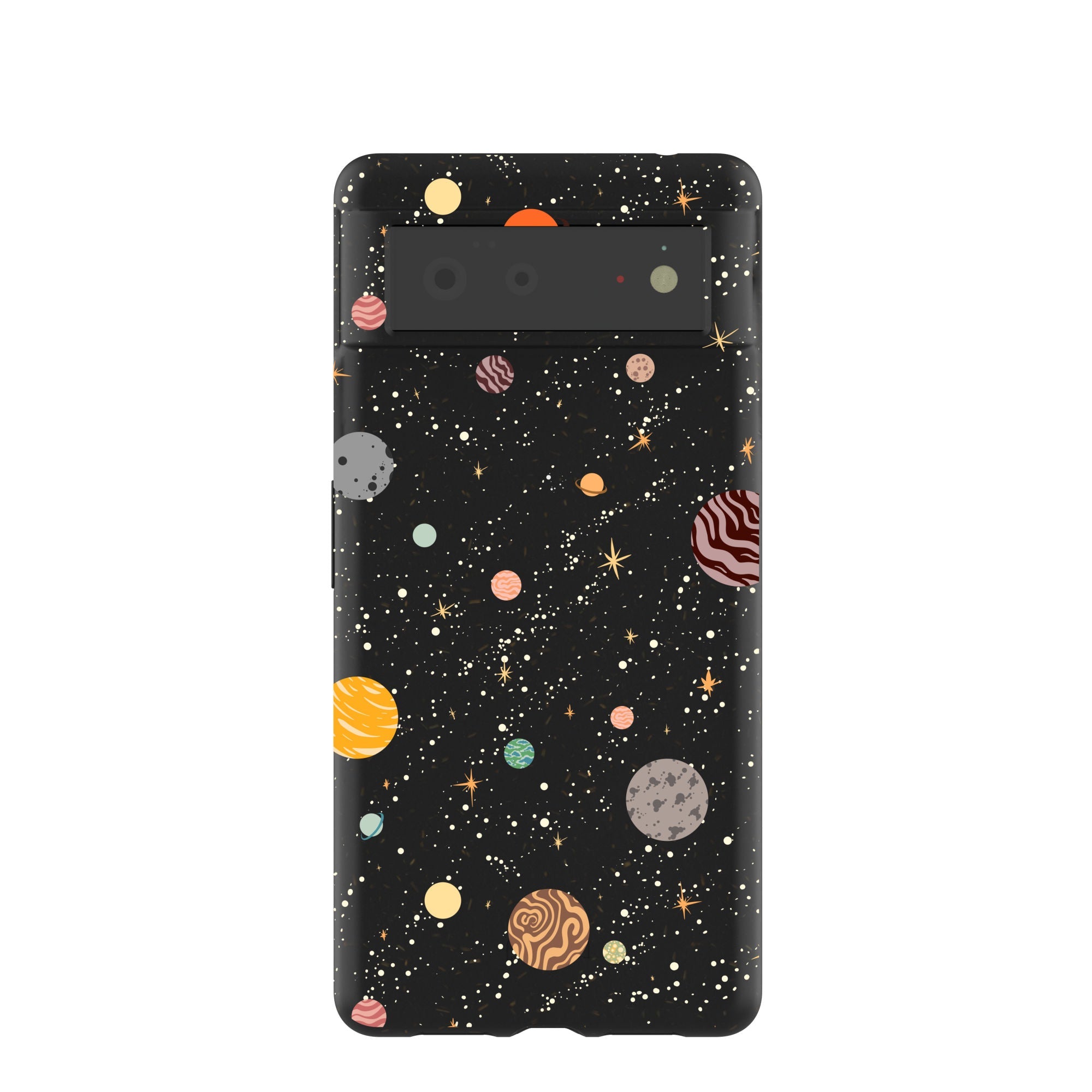 Black Galactic Glow Google Pixel 6 Case Refurbished - Pela Case refurbished available on Cerqular