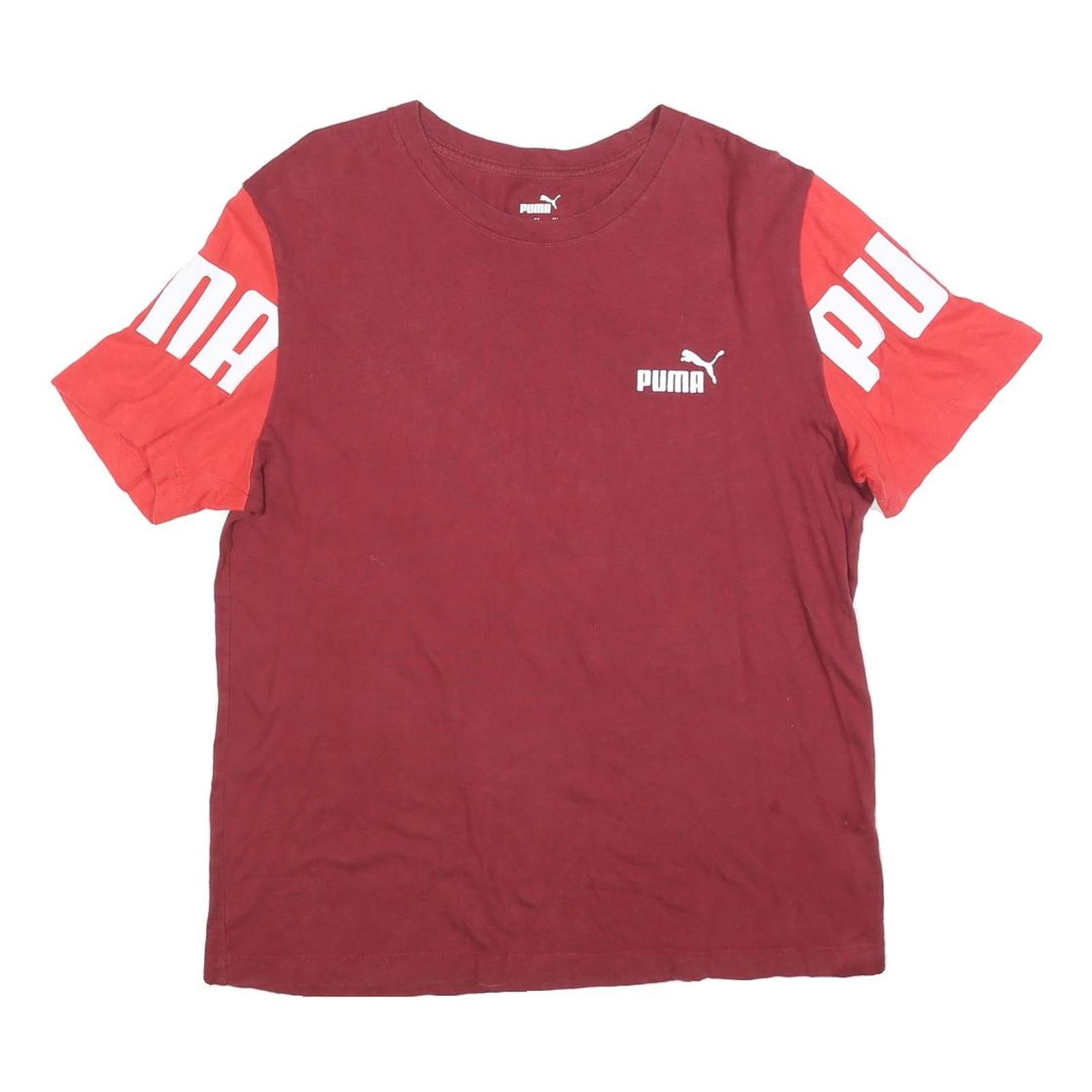 PUMA Mens Maroon & Red Graphic T-Shirt M Short Sleeve Crew Neck Cotton Blend Refurbished - N/A refurbished available on Cerqular