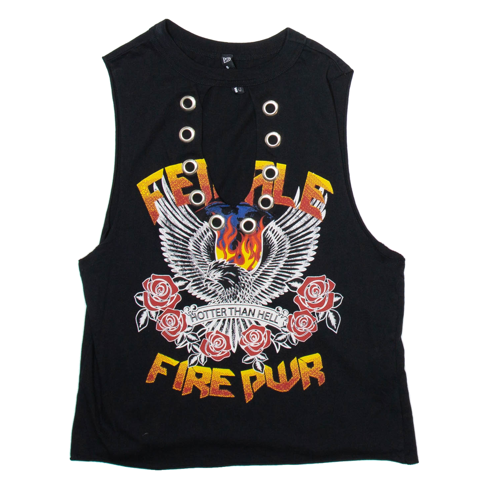 BLIND DATE Womens Printed Vest Black Sleeveless M Refurbished - N/A refurbished available on Cerqular