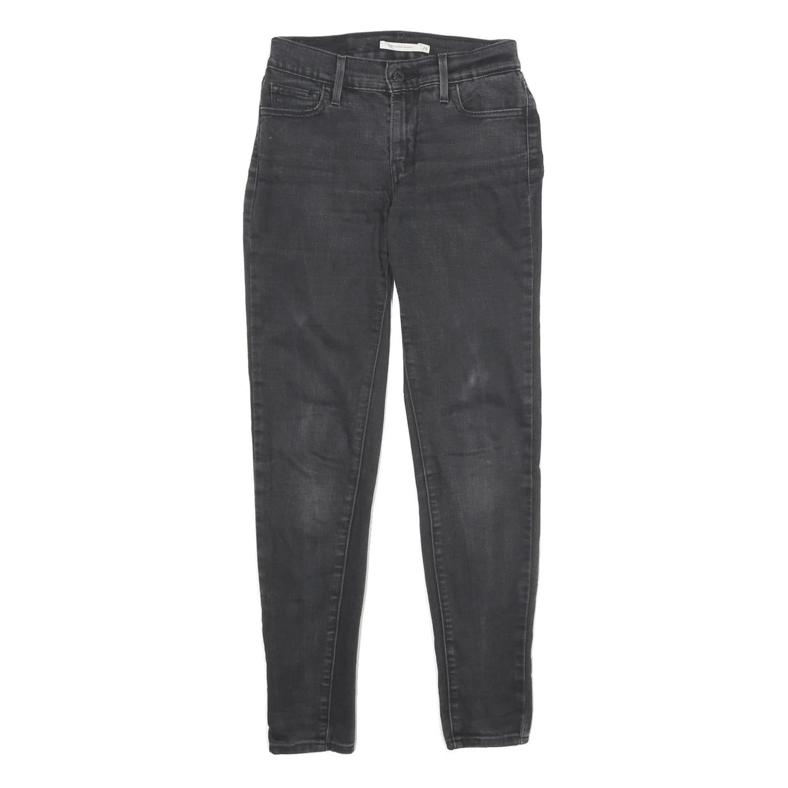 LEVI'S 710 Super Skinny Womens Jeans Black Slim Skinny Denim Raw W26 L30 Refurbished - N/A refurbished available on Cerqular