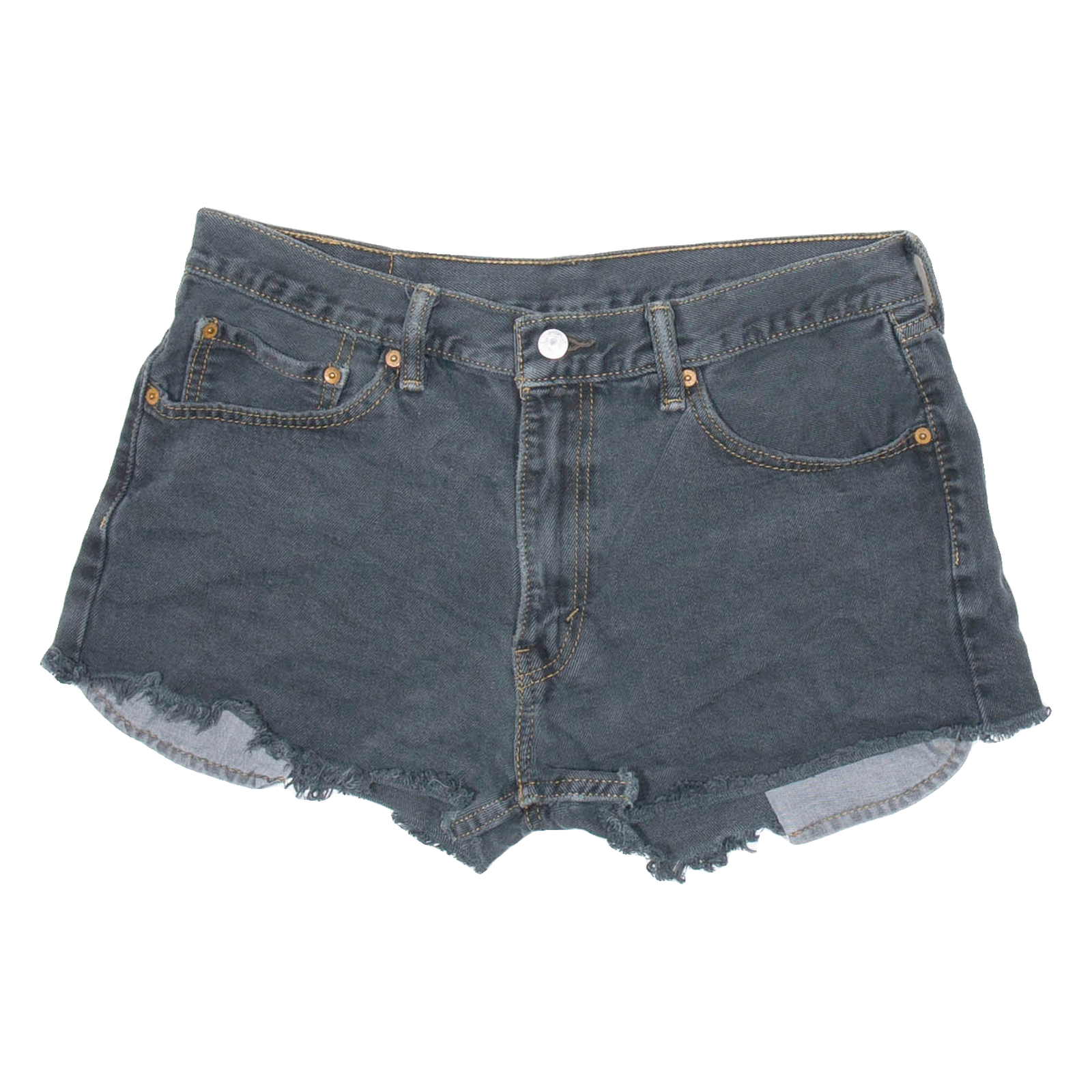 LEVI'S Womens Denim Shorts Black Relaxed M W33 Refurbished - N/A refurbished available on Cerqular