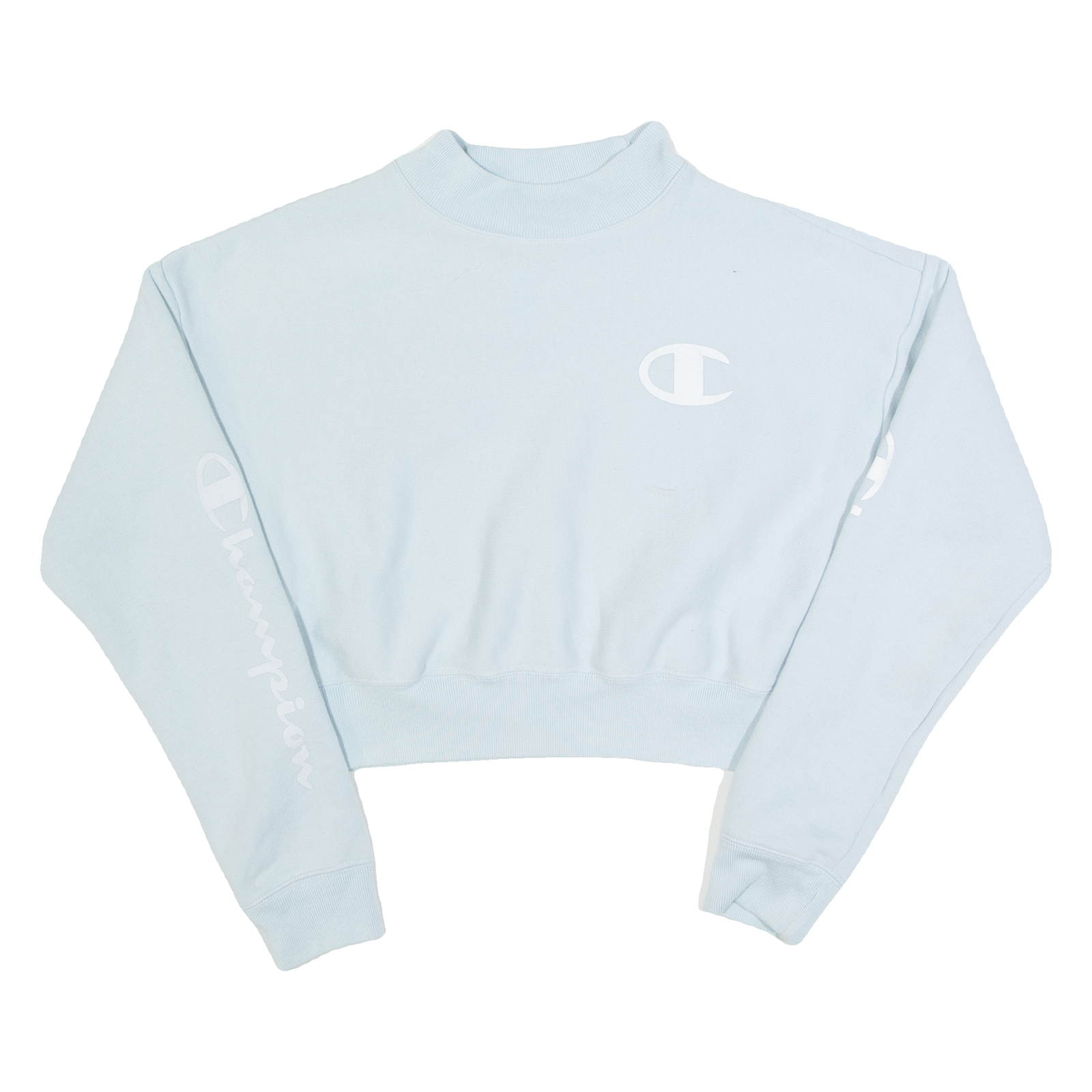 CHAMPION Cropped Womens Sweatshirt Blue XS Refurbished - N/A refurbished available on Cerqular