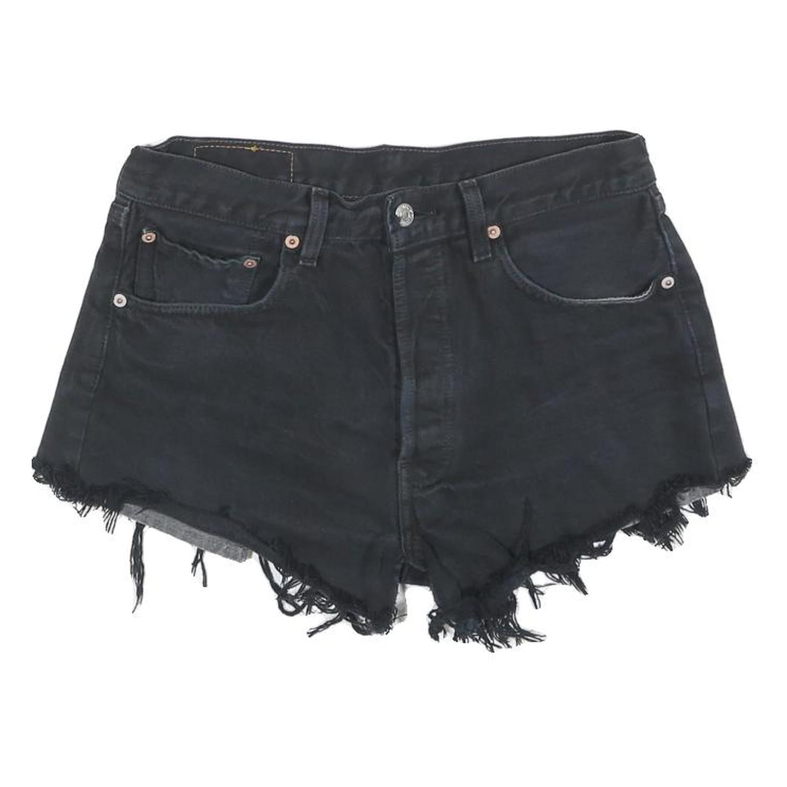 Buy LEVI'S Womens Black Denim Cut-Off Shorts S W28 Frayed Hem Casual Summer Refurbished - $25.99 LEVI'S Womens Black Denim Cut-Off Shorts S W28 Frayed Hem Casual Summer Refurbished - N/A refurbished available on Cerqular