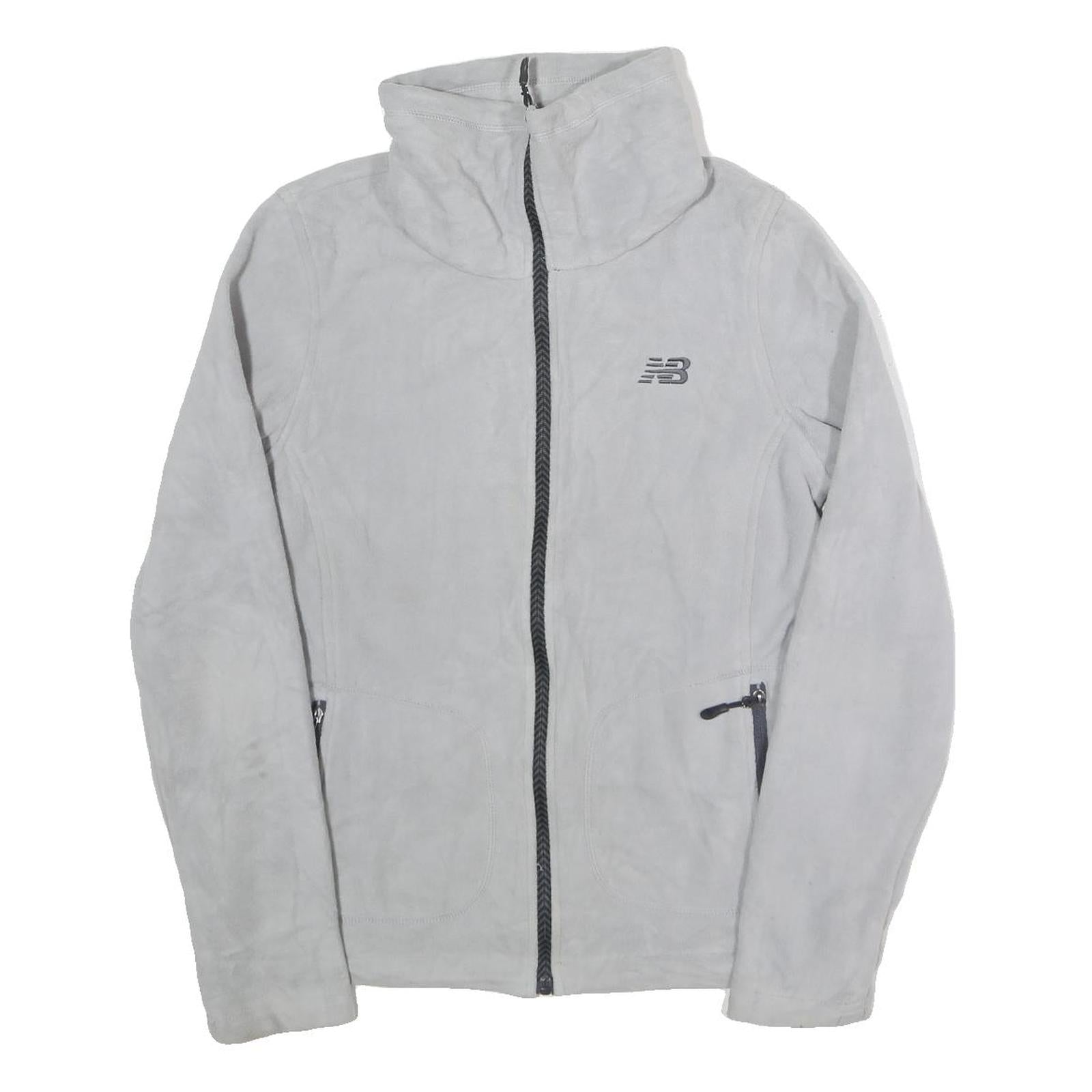 NEW BALANCE Womens White Zip Jacket S Polyester Plain Athletic Activewear Refurbished - N/A refurbished available on Cerqular