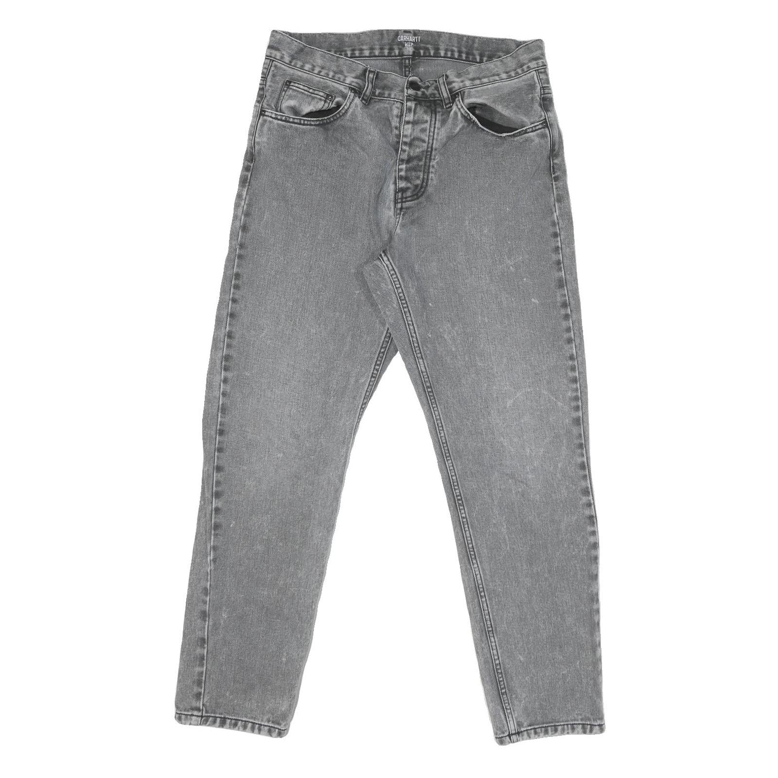 CARHARTT Mens Jeans Grey Regular Straight Denim Medium W30 L28 Casual Zip Refurbished - N/A refurbished available on Cerqular