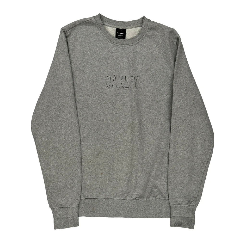 Oakley Sweatshirt - Medium Grey Cotton Blend Refurbished - Thrifted (note: this is a term often used to describe second- refurbished available on Cerqular