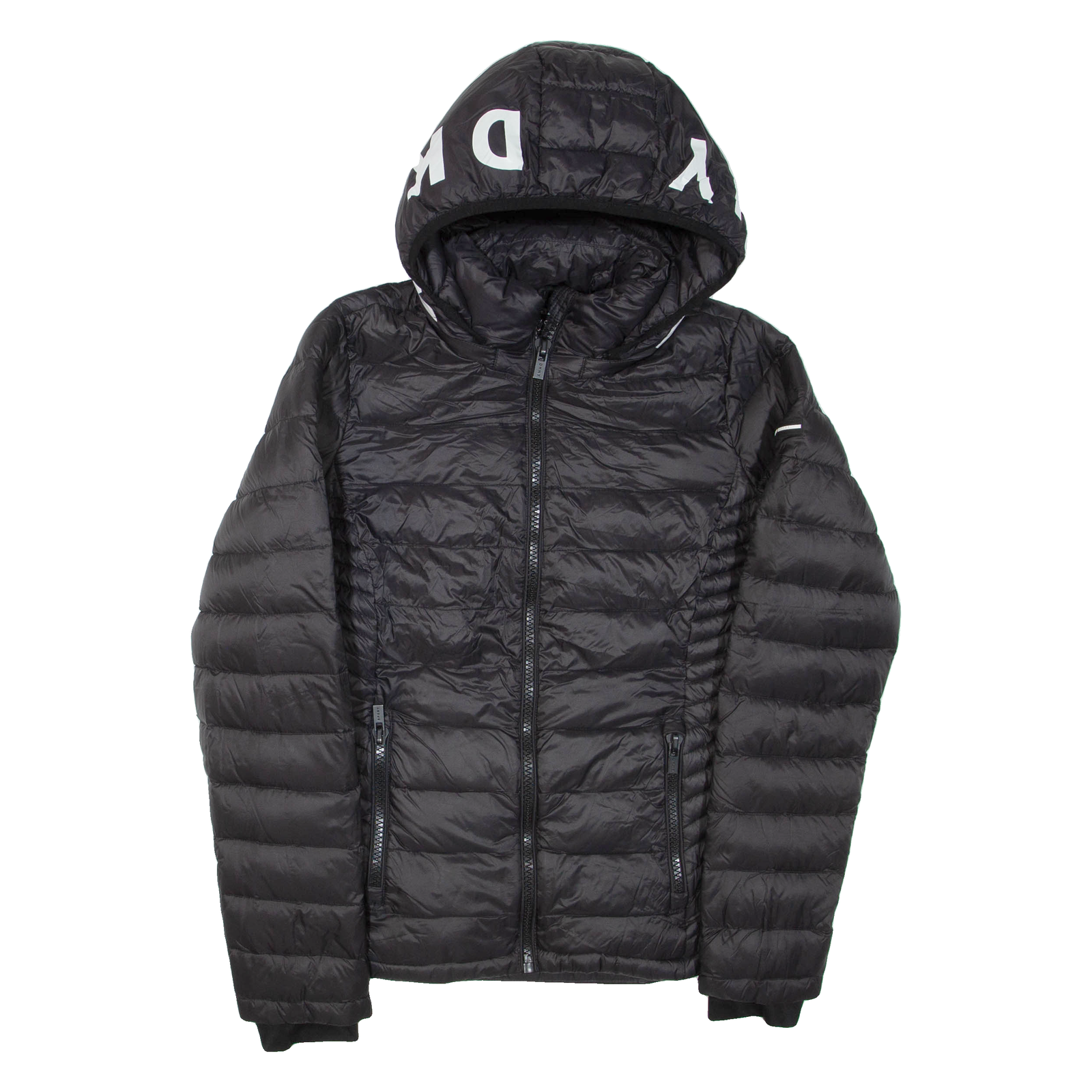 DKNY Womens Puffer Jacket Black Hooded S Refurbished - N/A refurbished available on Cerqular