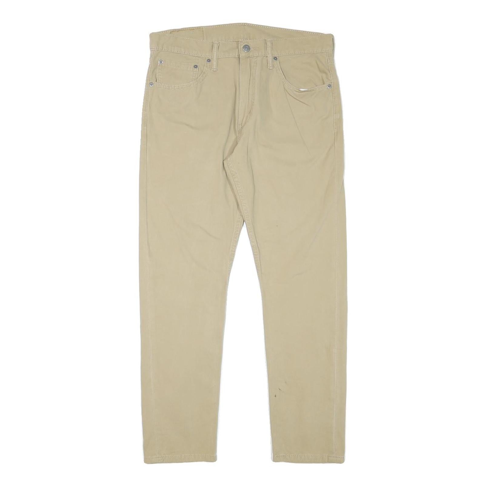 LEVI'S Mens Slim Beige Cotton Blend Zip Trousers W33 L28 Casual Classic Refurbished - N/A refurbished available on Cerqular