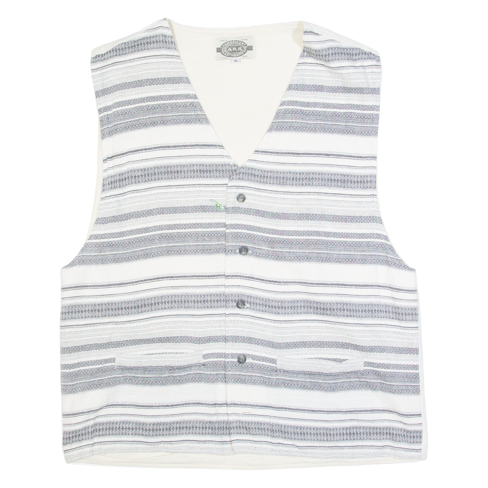 GARRY Womens Waistcoat Cream Strapless 90s Striped XL Refurbished - N/A refurbished available on Cerqular