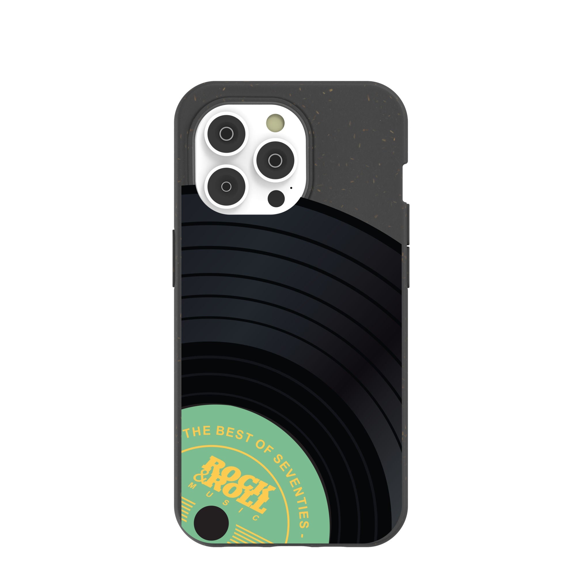 Black Vinyl Vibes iPhone 14 Pro Case Refurbished - Pela Case refurbished available on Cerqular
