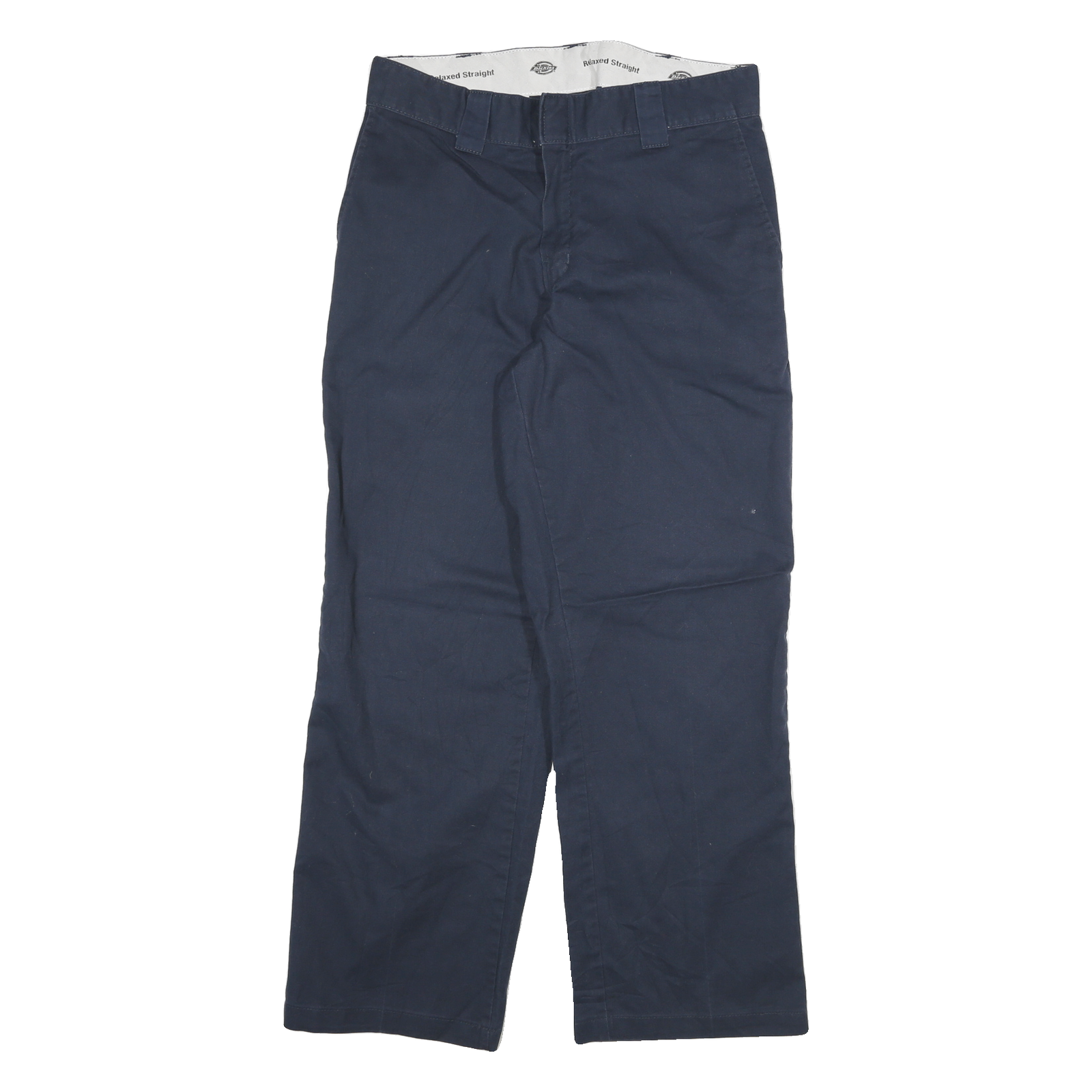 DICKIES Mens Cotton Blend Navy Relaxed Straight Trousers W32 L28 Workwear Refurbished - N/A refurbished available on Cerqular