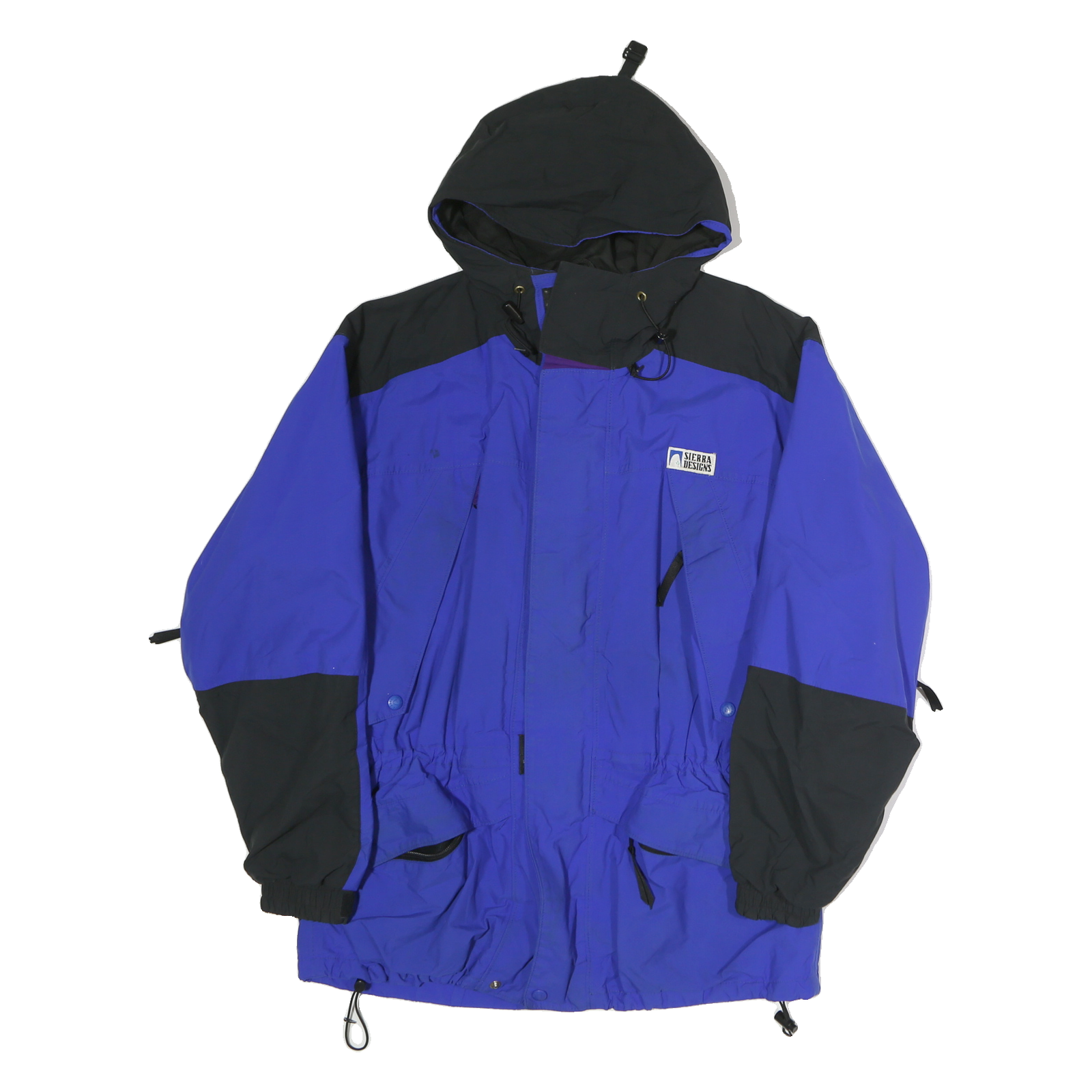 SIERRA DESIGNS Mens Blue & Black Outdoor Jacket M Polyester Zip Hooded Regular Refurbished - N/A refurbished available on Cerqular