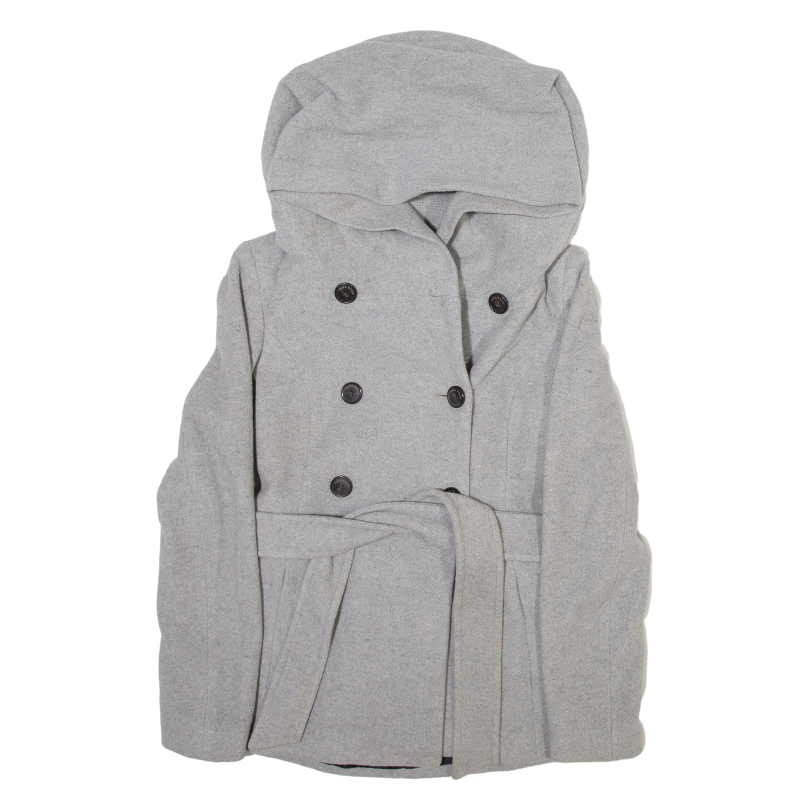 ZARA Womens Overcoat Jacket Grey Wool Hooded XS Refurbished - N/A refurbished available on Cerqular